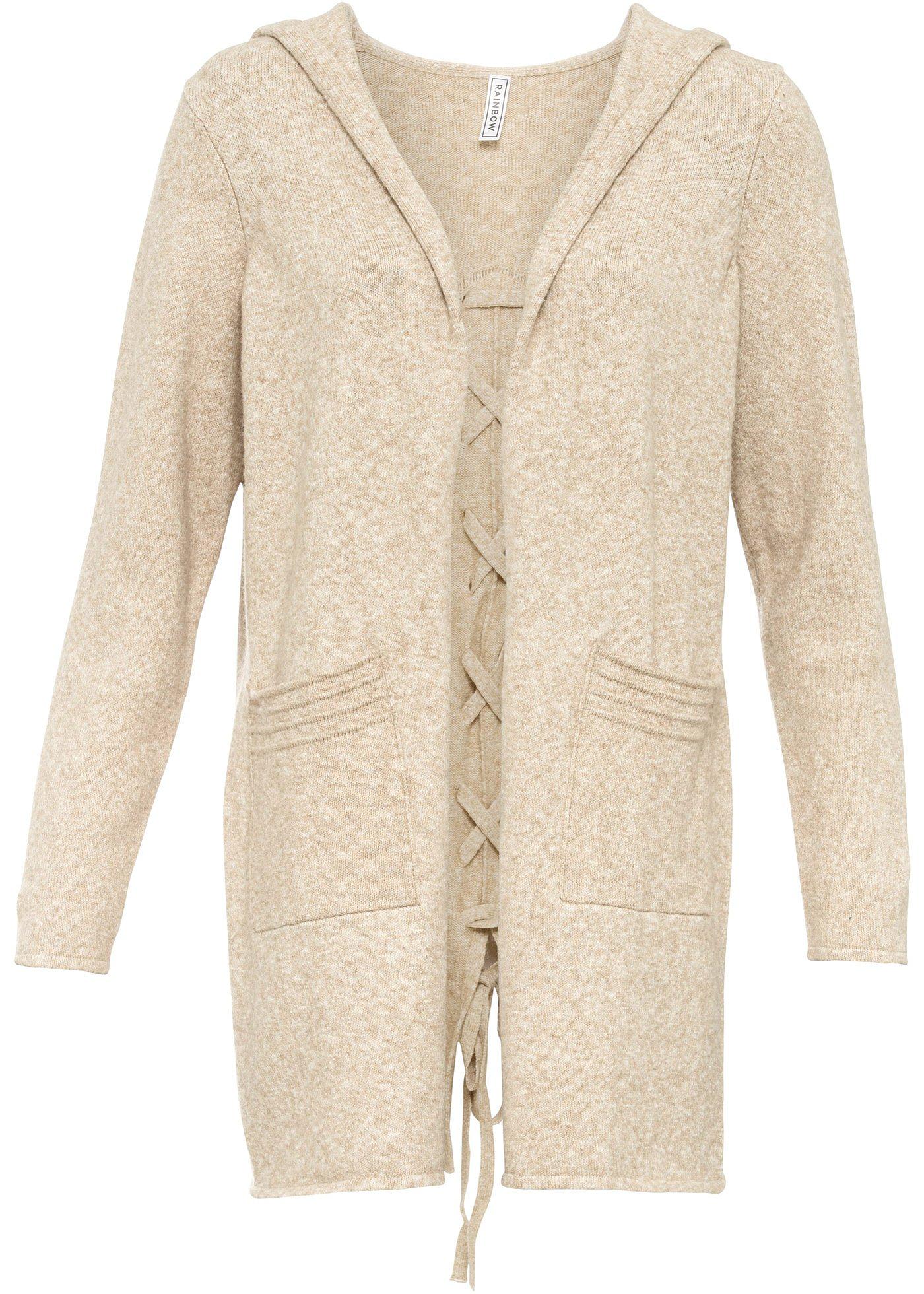 Gilet en maille à capuche