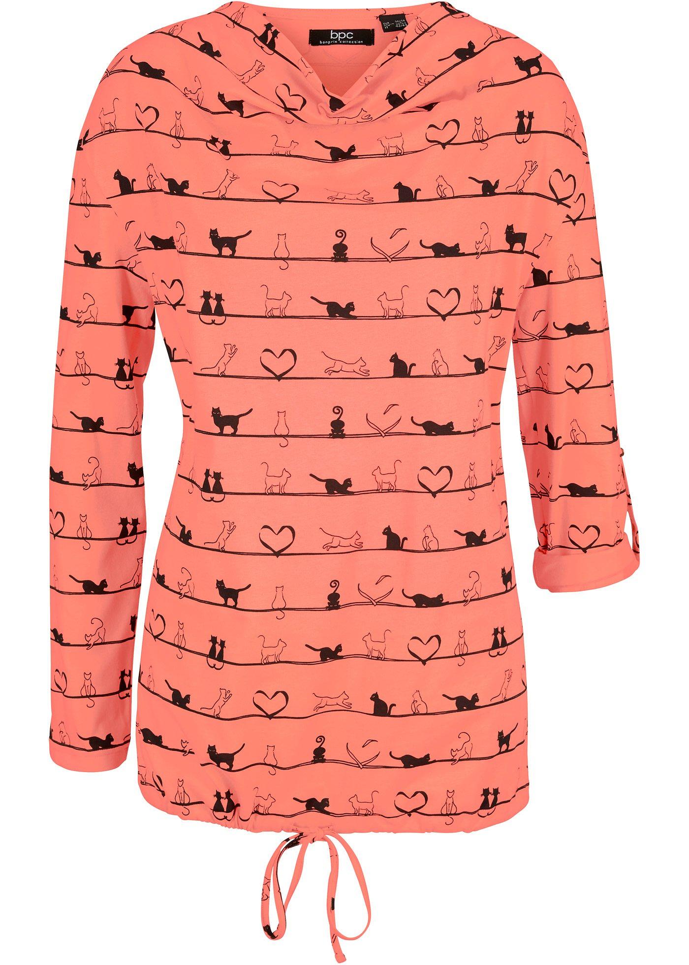 T-shirt coton à col bénitier et lien à nouer à la base