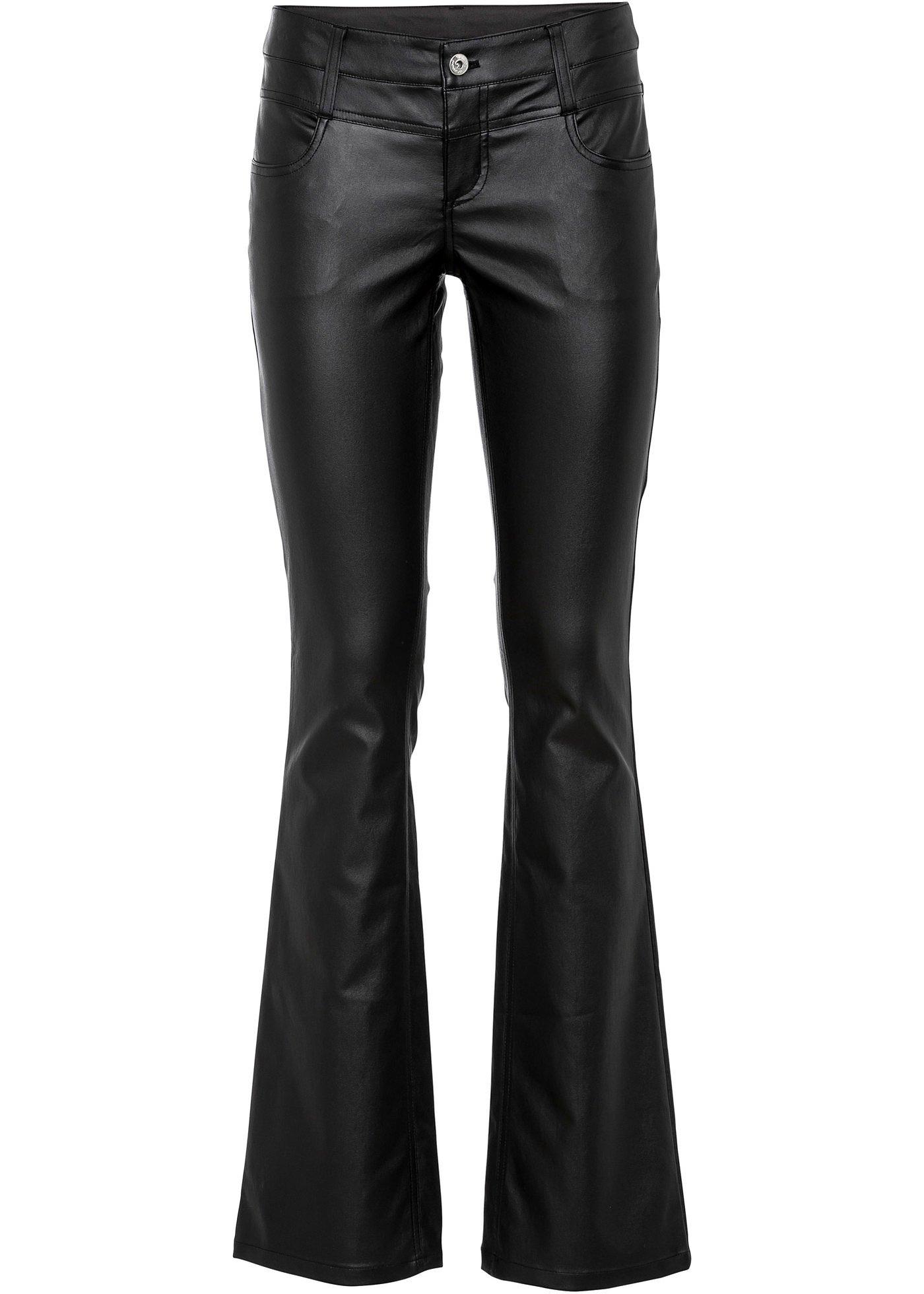 Pantalon synthétique imitation cuir évasé