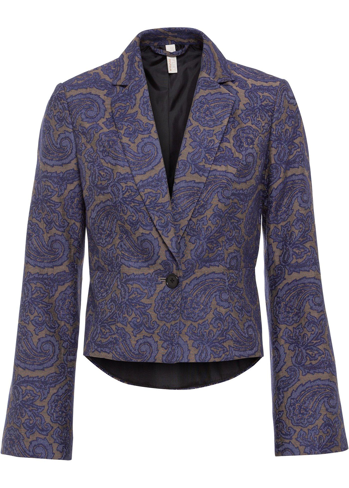 Blazer long à bouton bijou