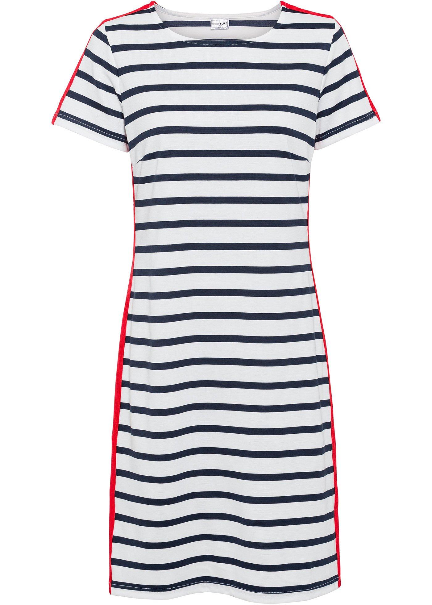 Robe en jersey à rayures