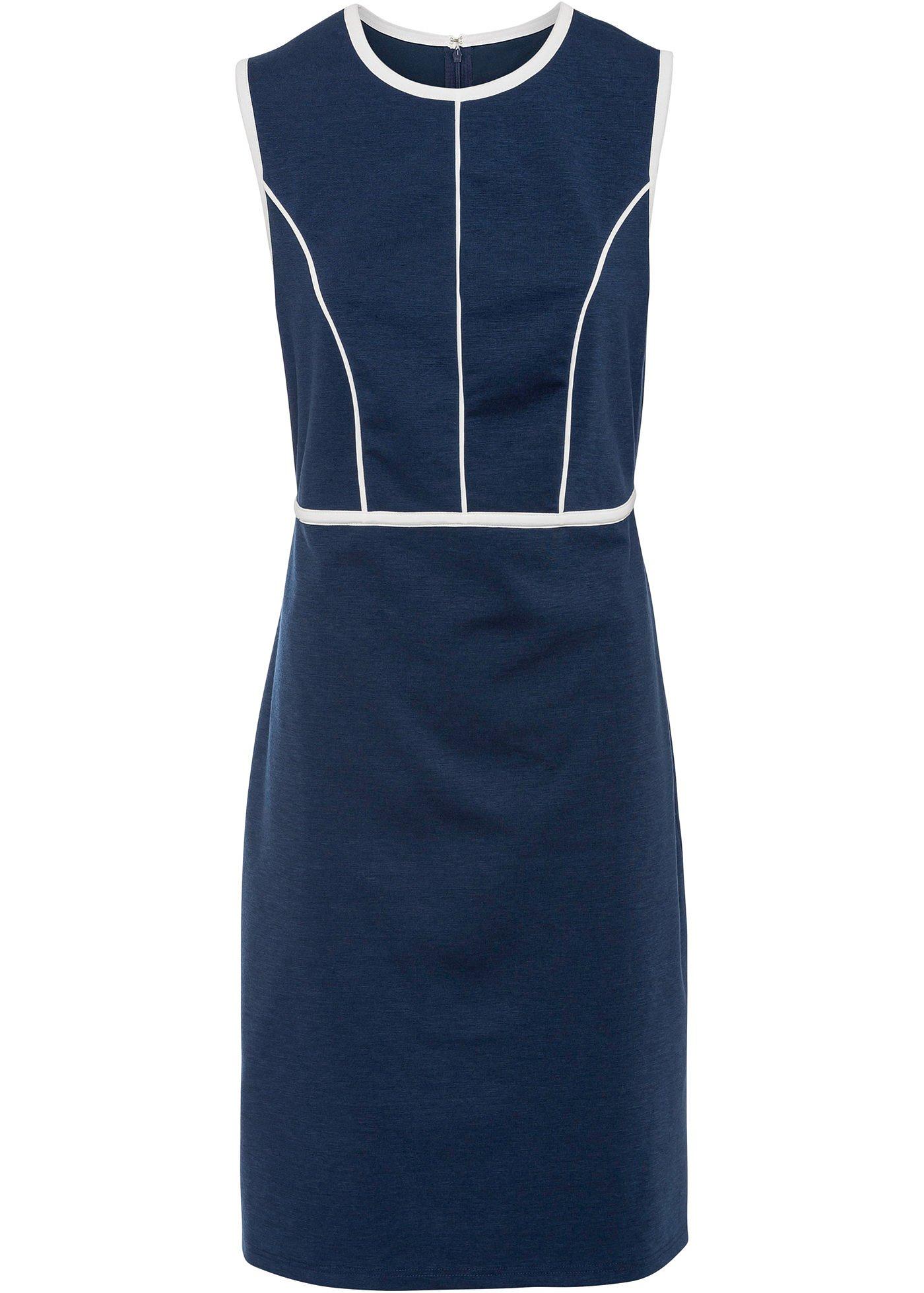 Robe en jersey avec passepoil contrastant