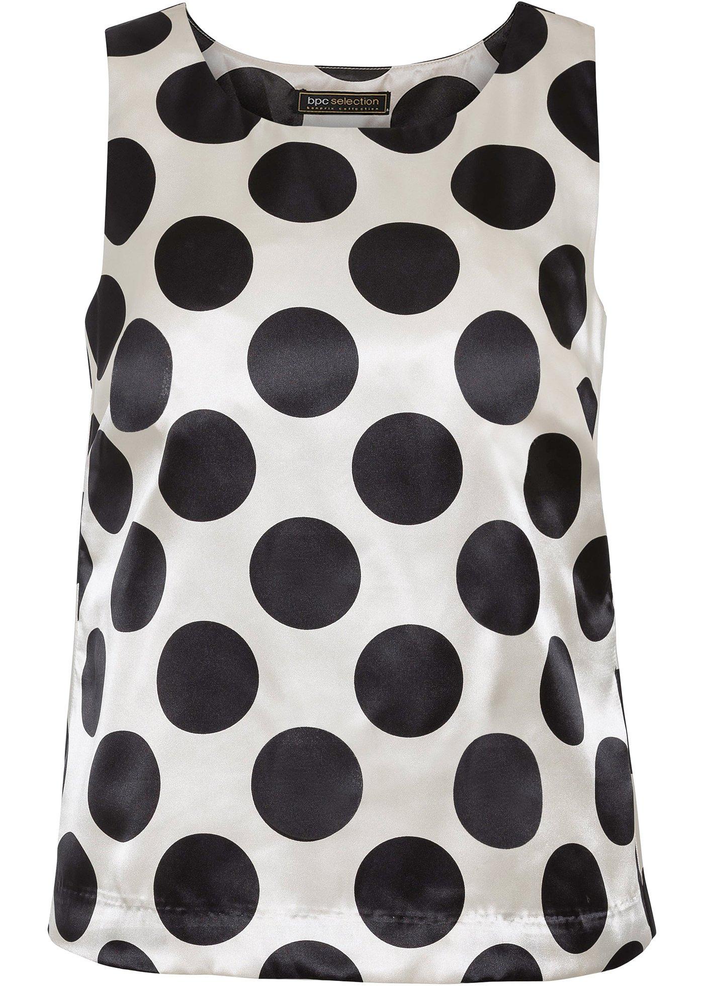 Top en satin à pois