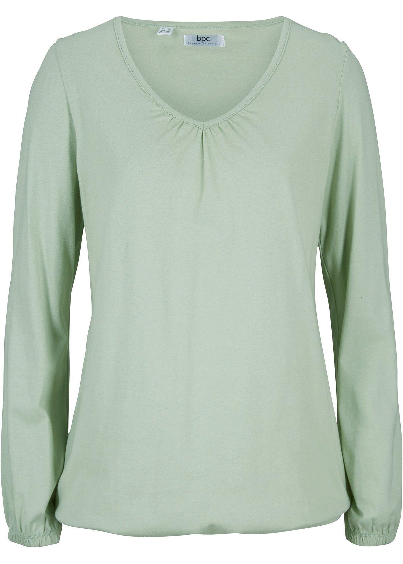 T-shirt coton élastiqué, manches longues