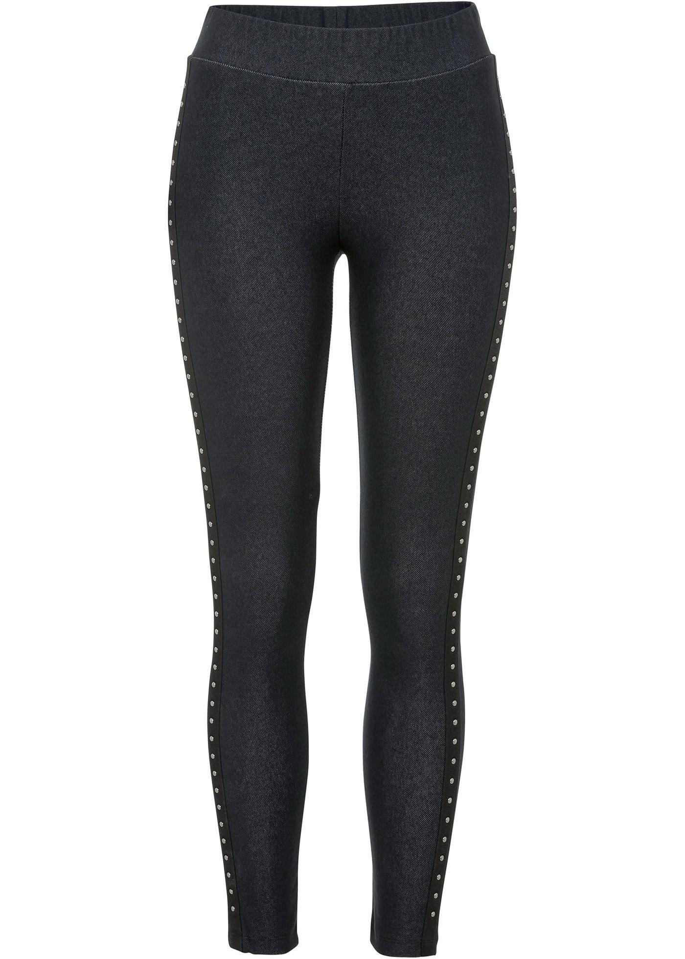 Legging imitation jean avec rivets