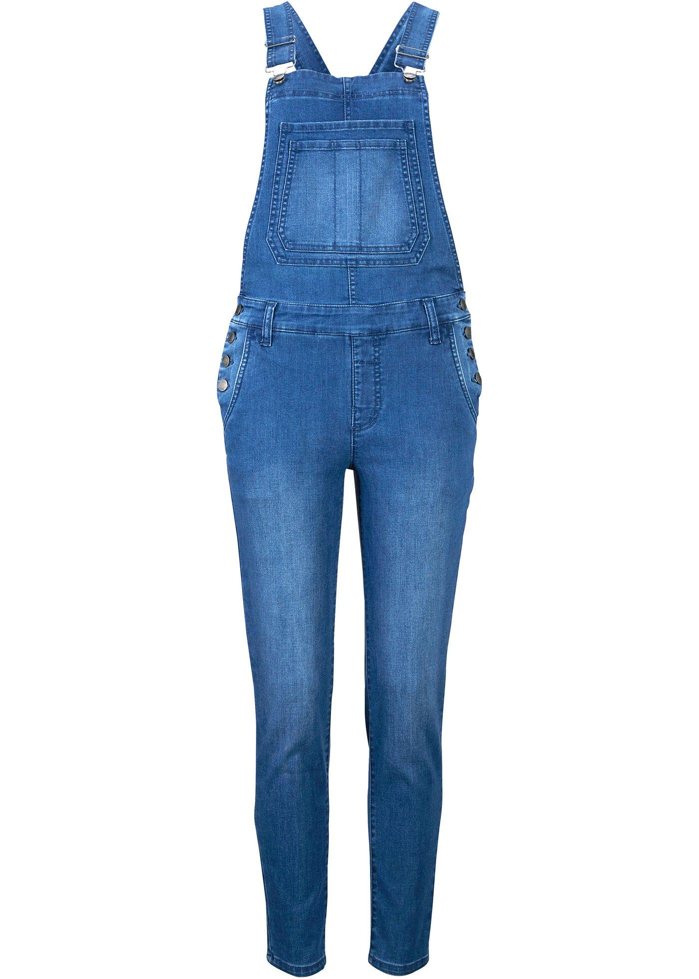 Salopette en jean avec polyester recyclé, longueur cheville