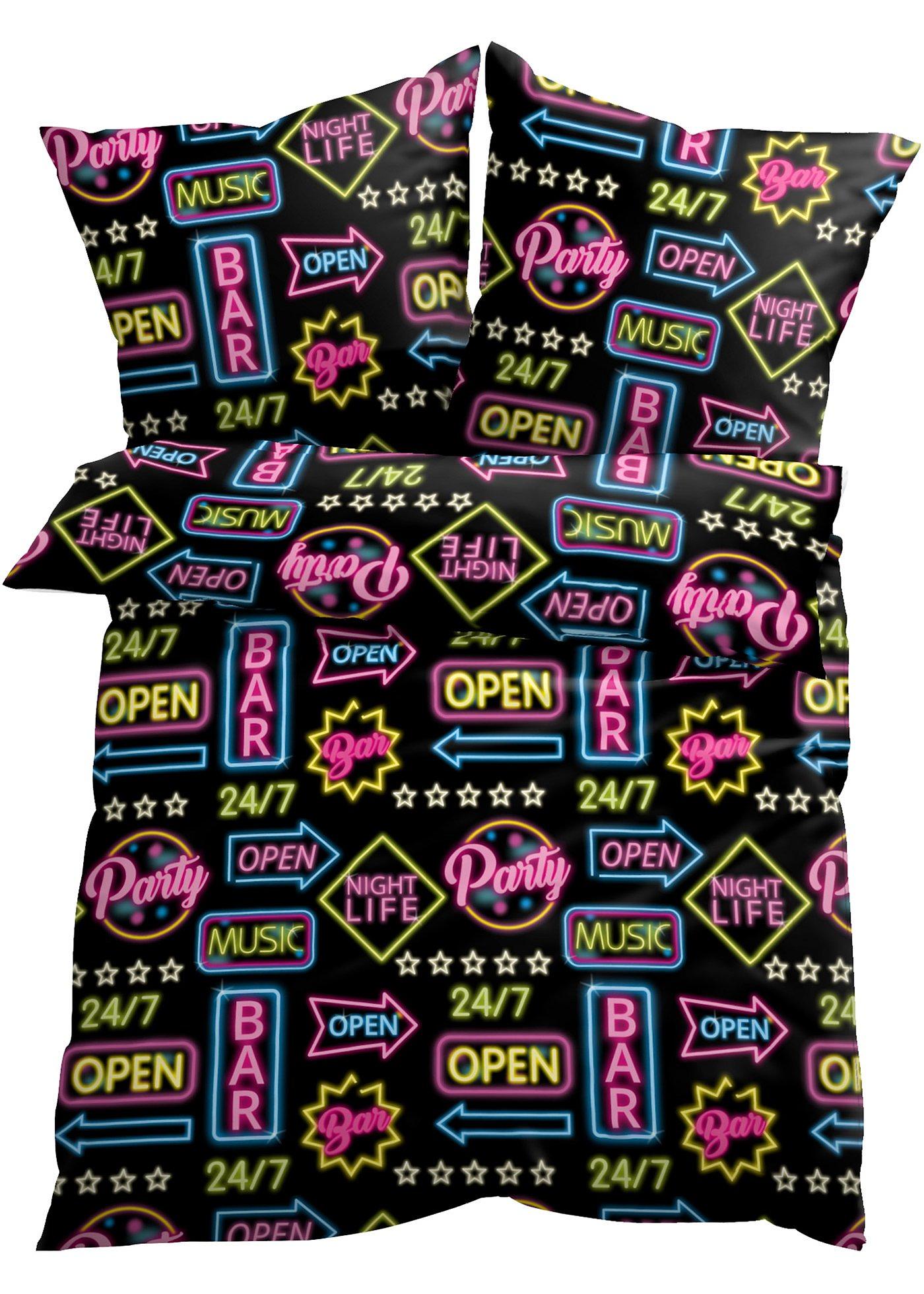 Parure de lit avec impressions fluo