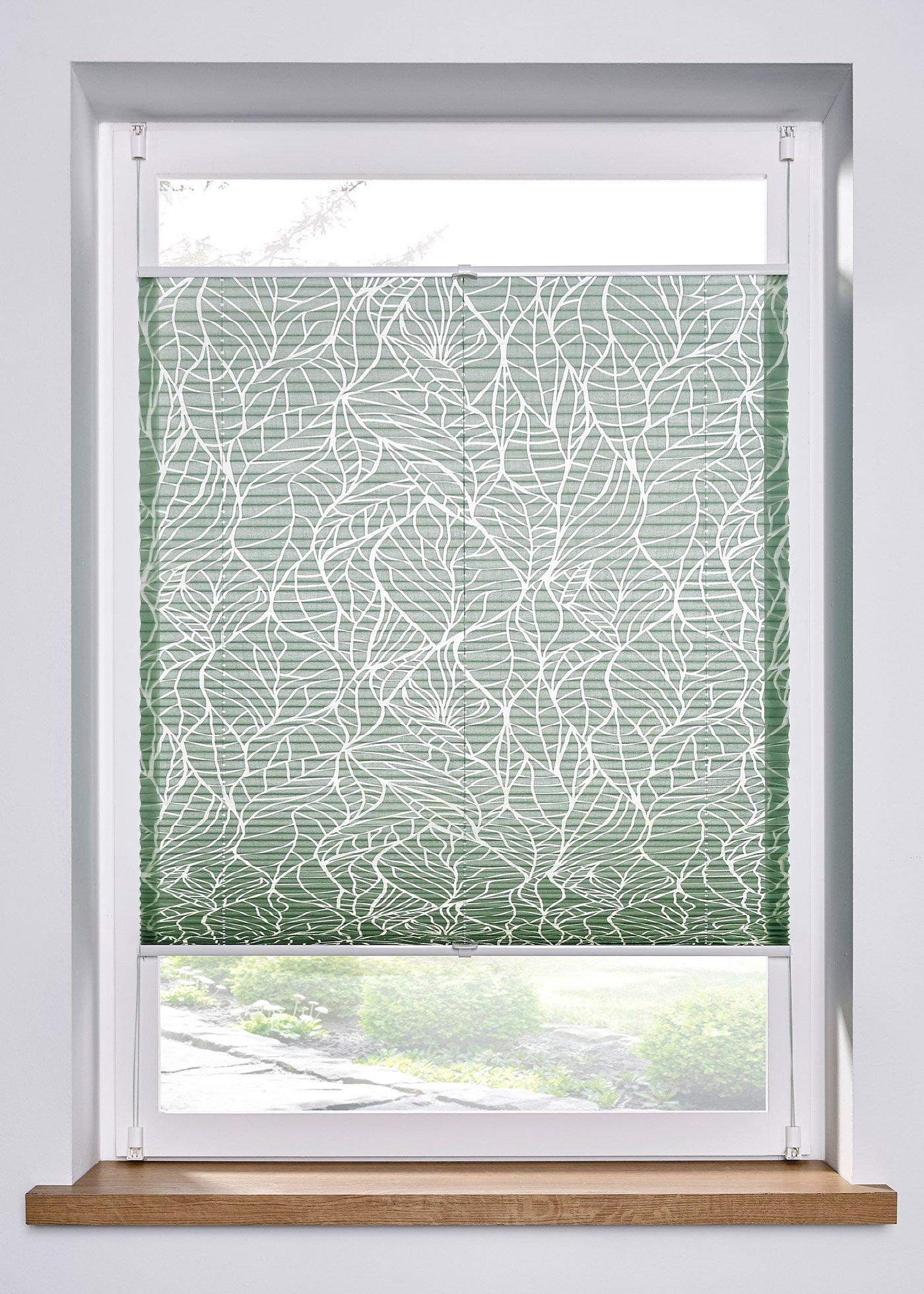 Store plissé motif végétal dévoré