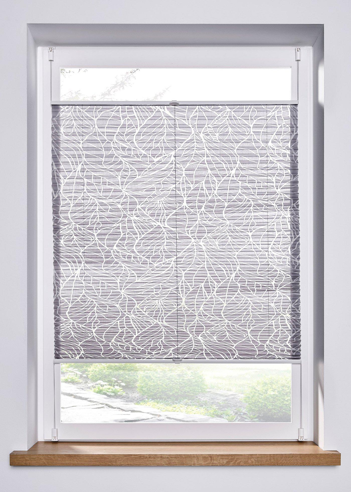 Store plissé motif végétal dévoré