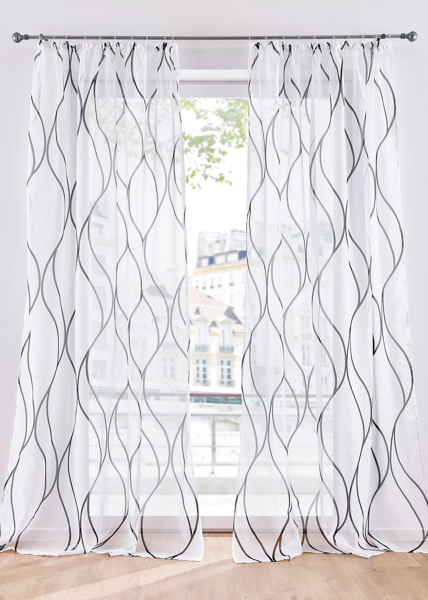 Voilage transparent à imprimé (1 pce.)