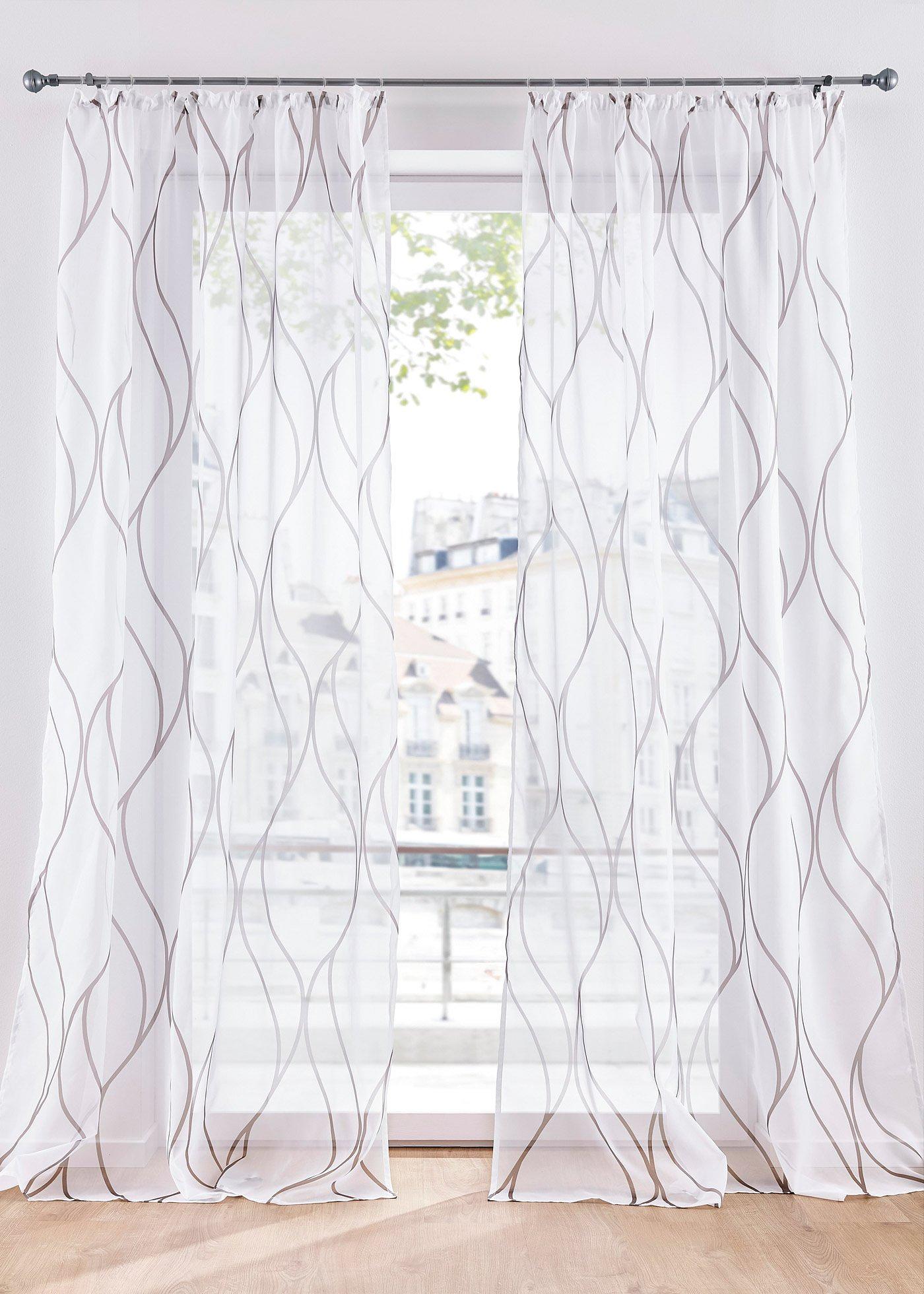 Voilage transparent à imprimé (1 pce.)