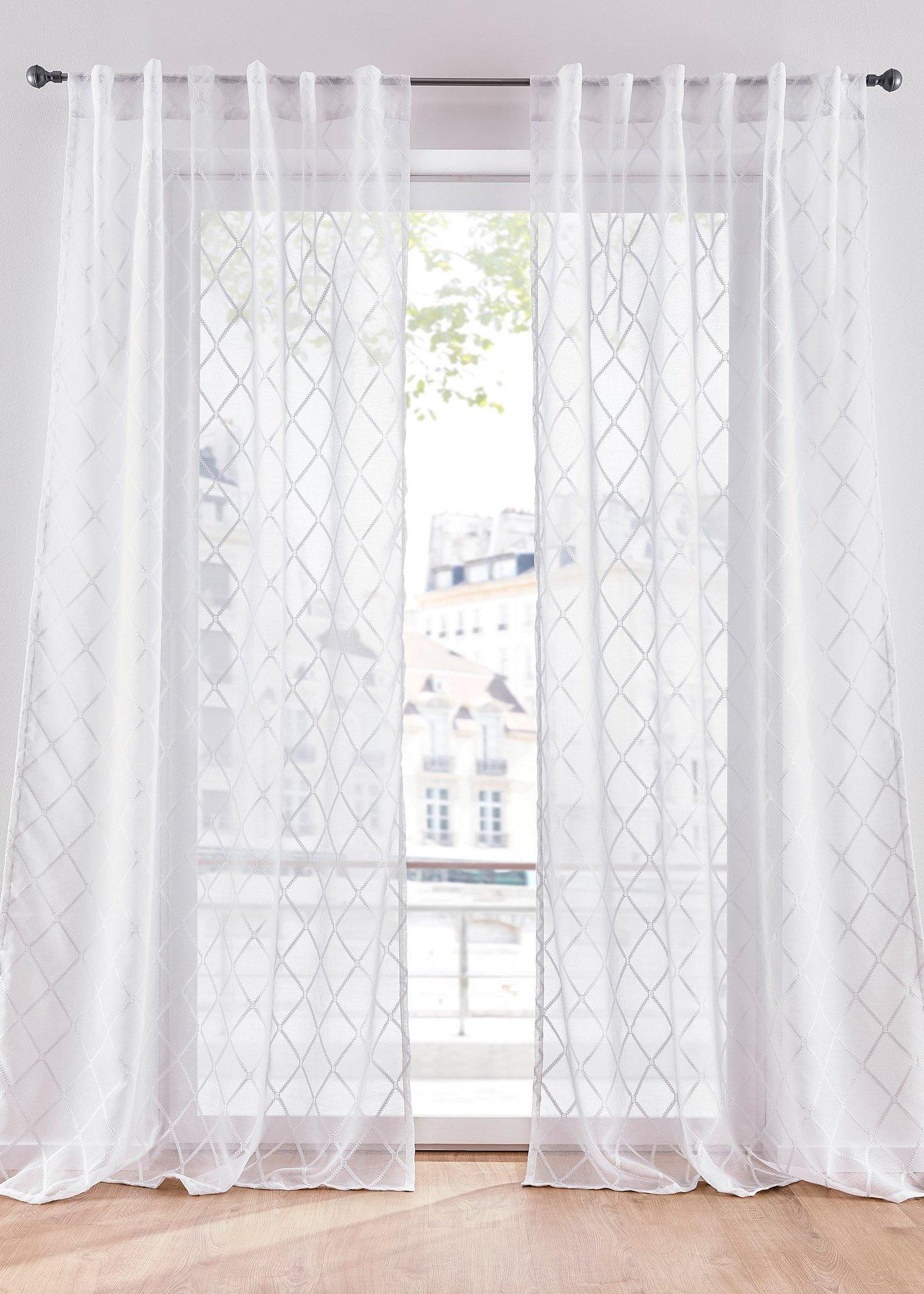 Voilage uni jacquard (1 pce.)