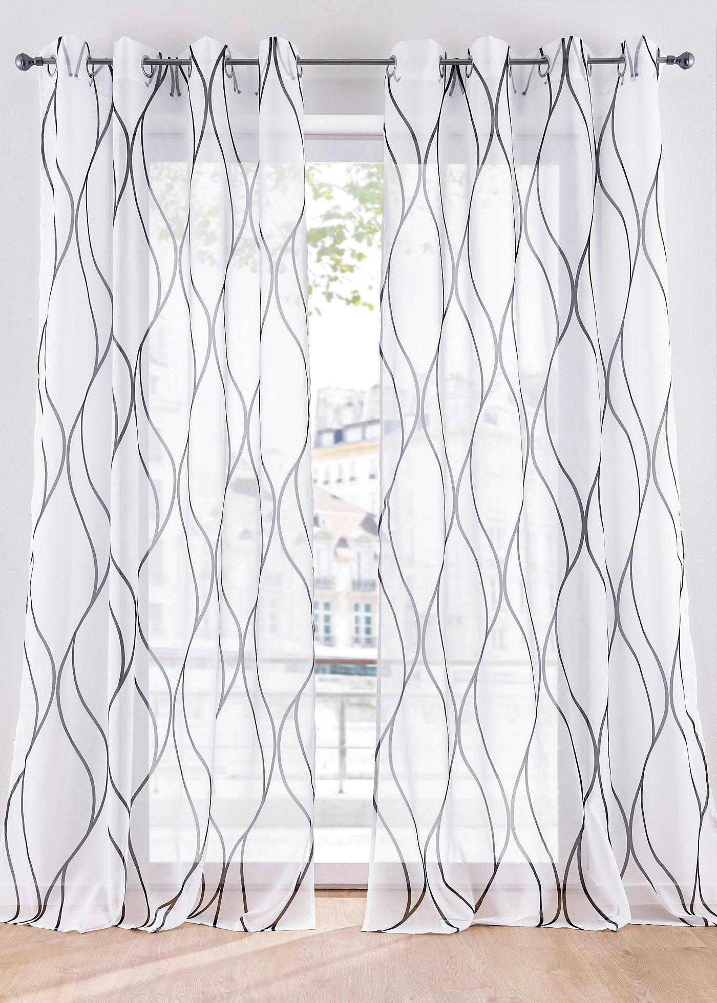 Voilage transparent à imprimé (1 pce.)