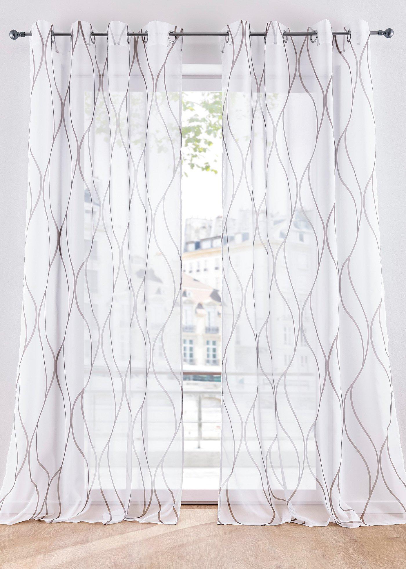 Voilage transparent à imprimé (1 pce.)