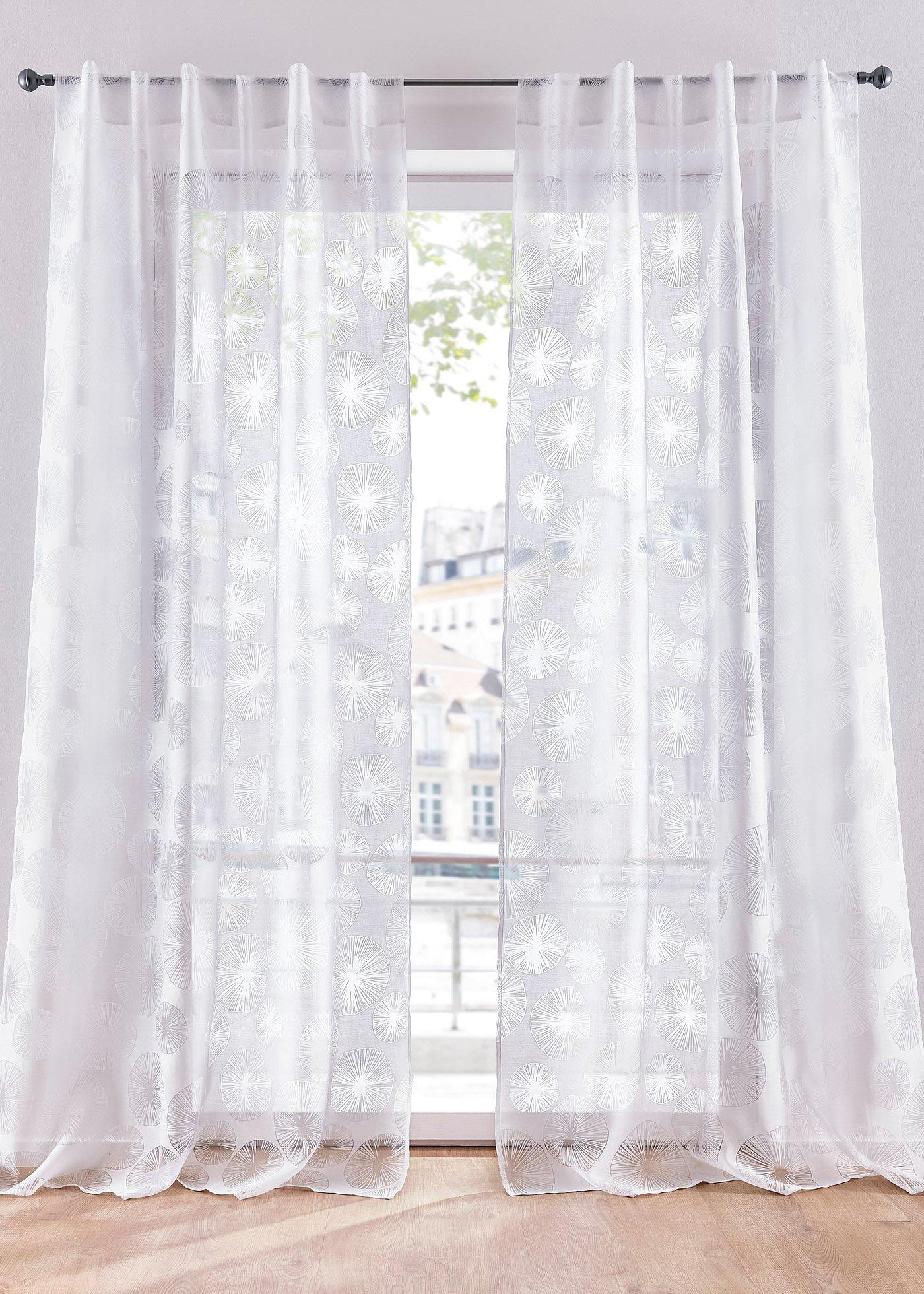 Voilage en dévoré avec cercles (1 pce.)