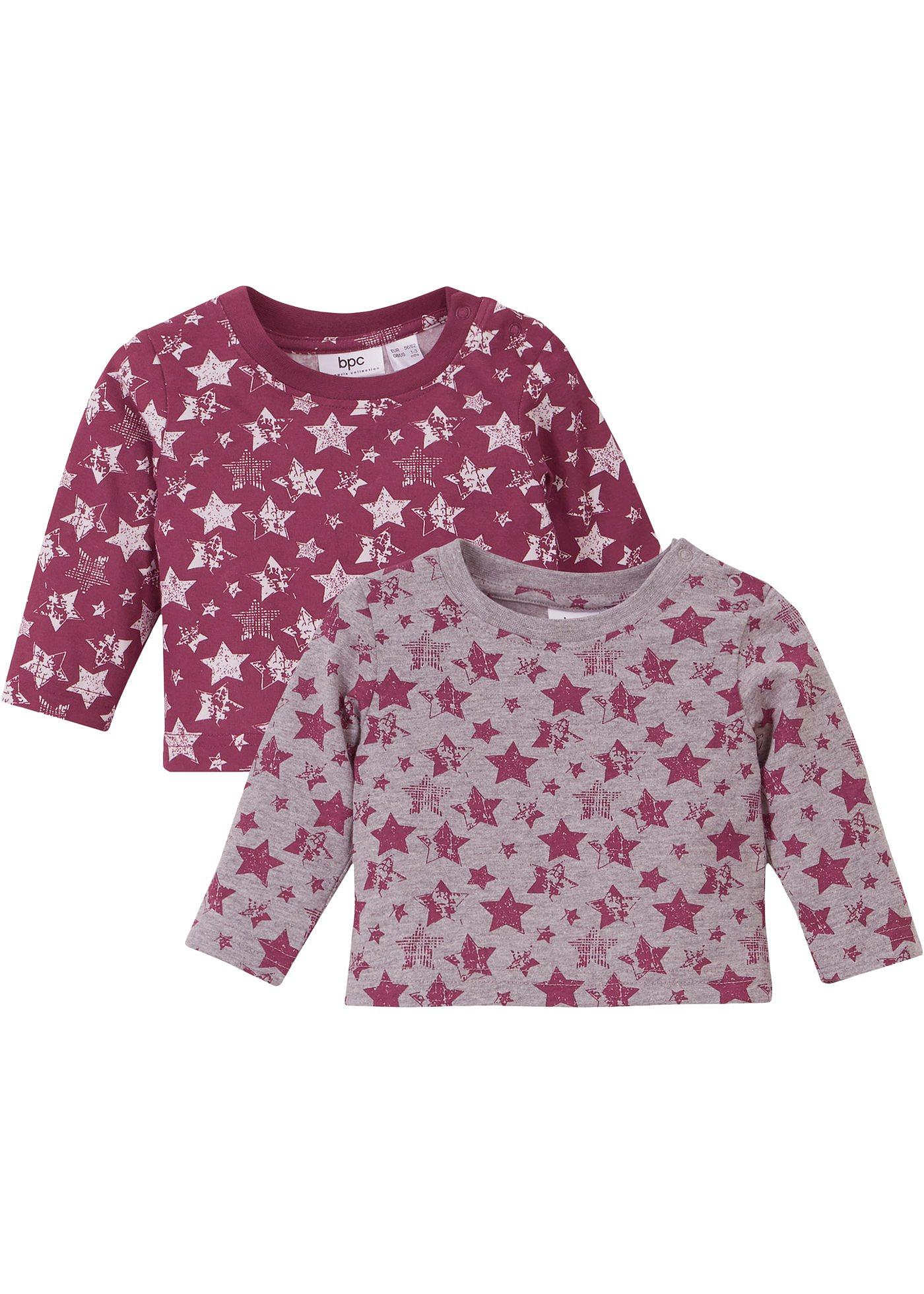 Lot de 2 T-shirts manches longues bébé coton bio