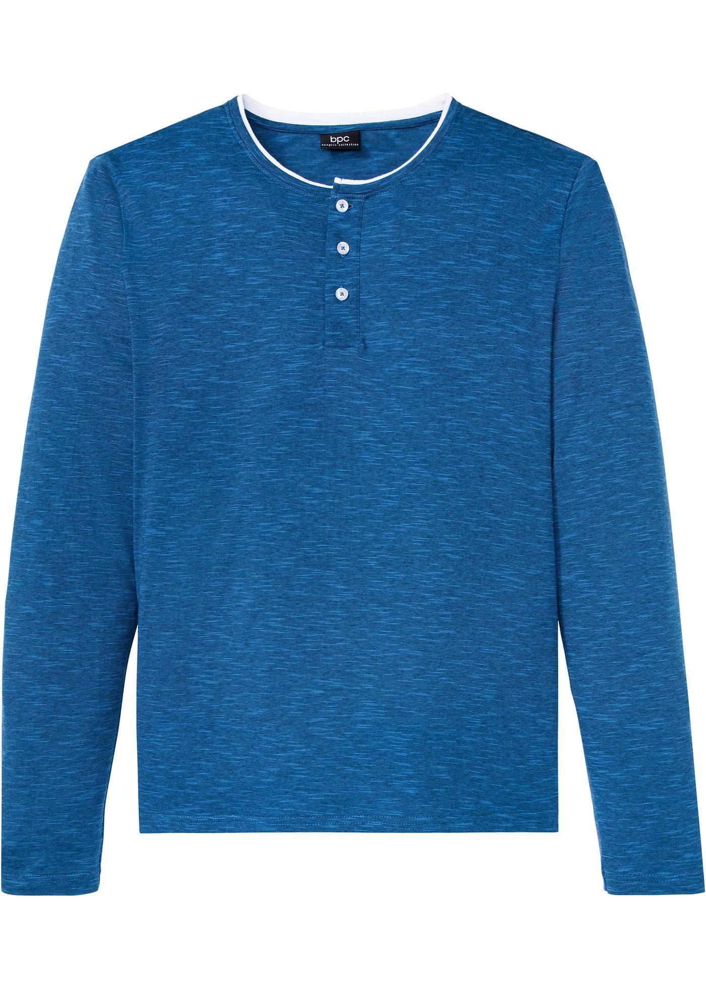 T-shirt col Henley, manches longues
