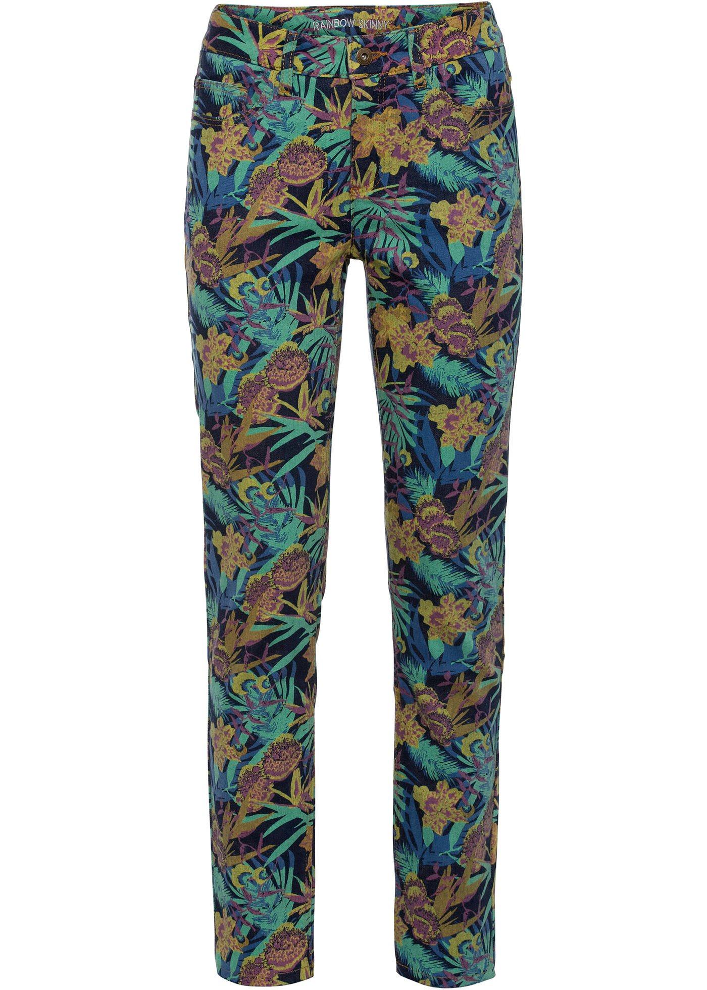 Jean Skinny à imprimé floral en coton bio