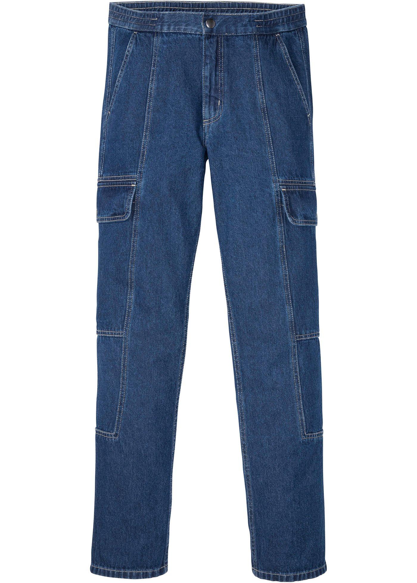 Jean cargo Regular Fit en coton bio, Straight