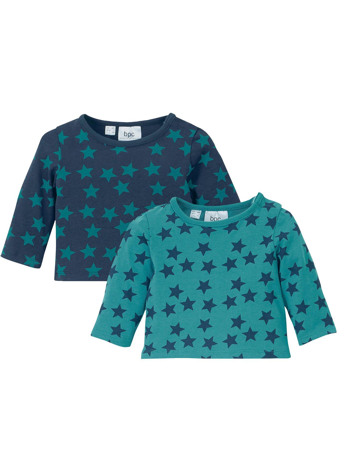 Lot de 2 T-shirts manches longues bébé coton bio