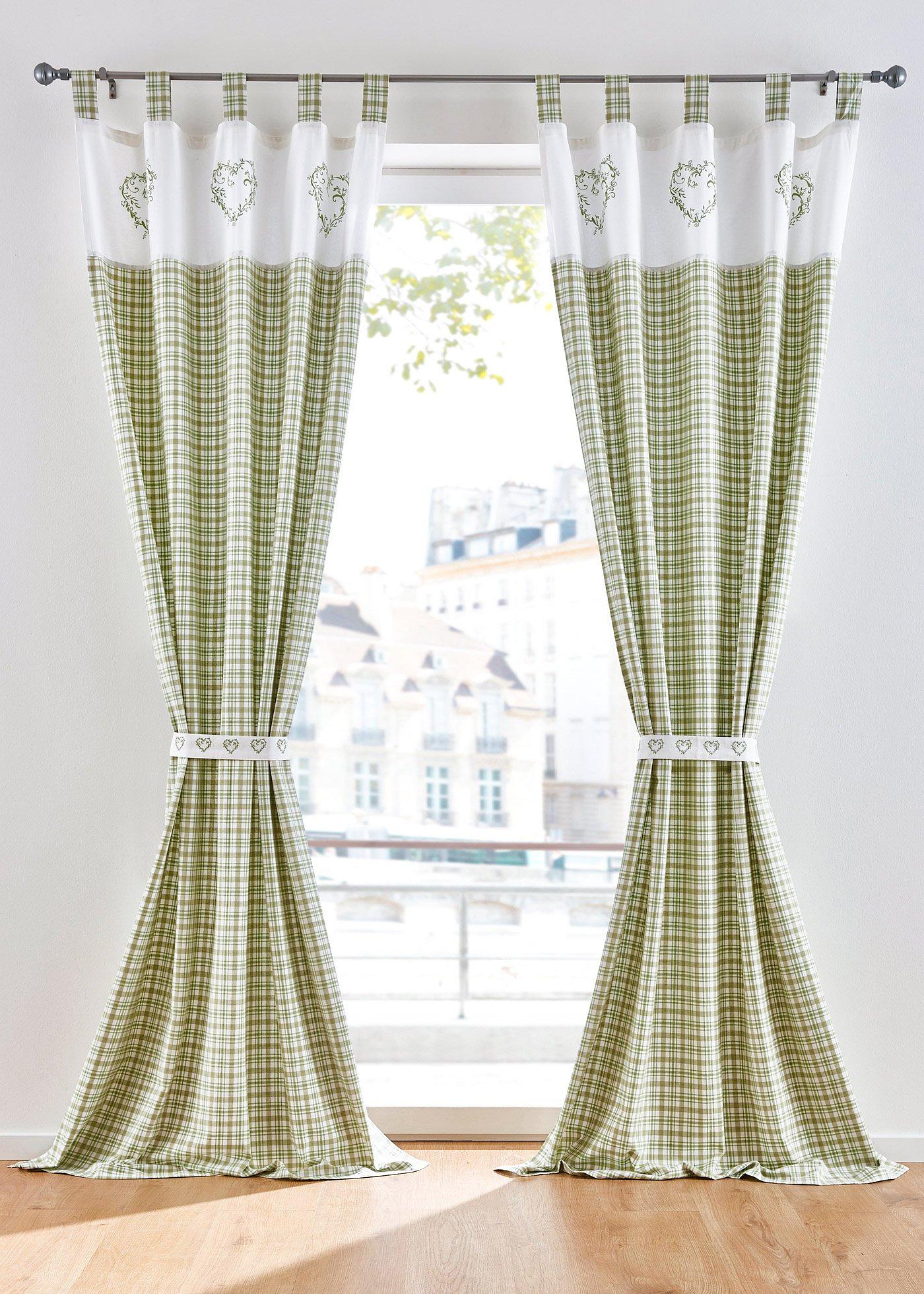 Panneau imprimé en coton bio avec embrasse (1 pce.)