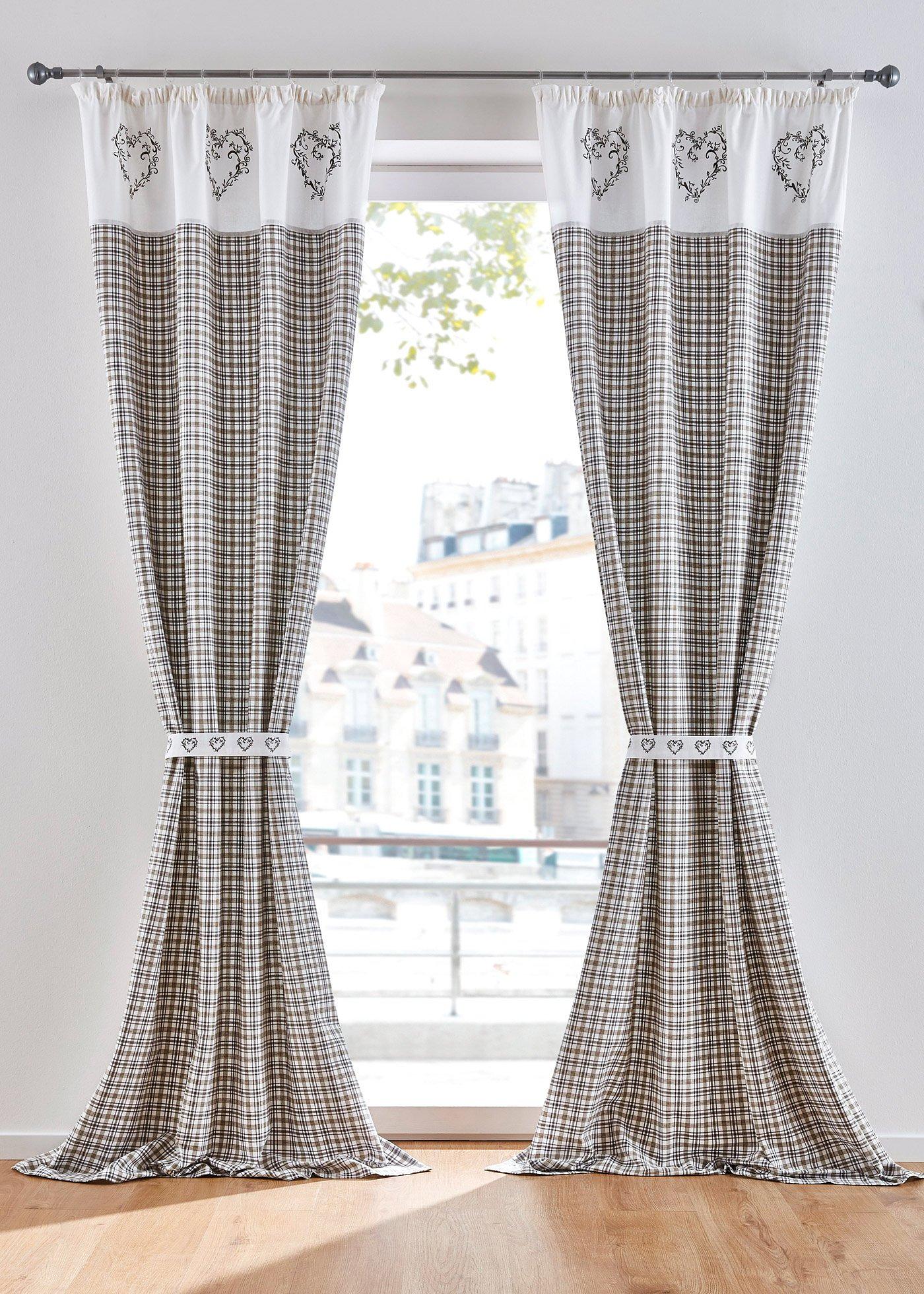 Panneau imprimé en coton bio avec embrasse (1 pce.)