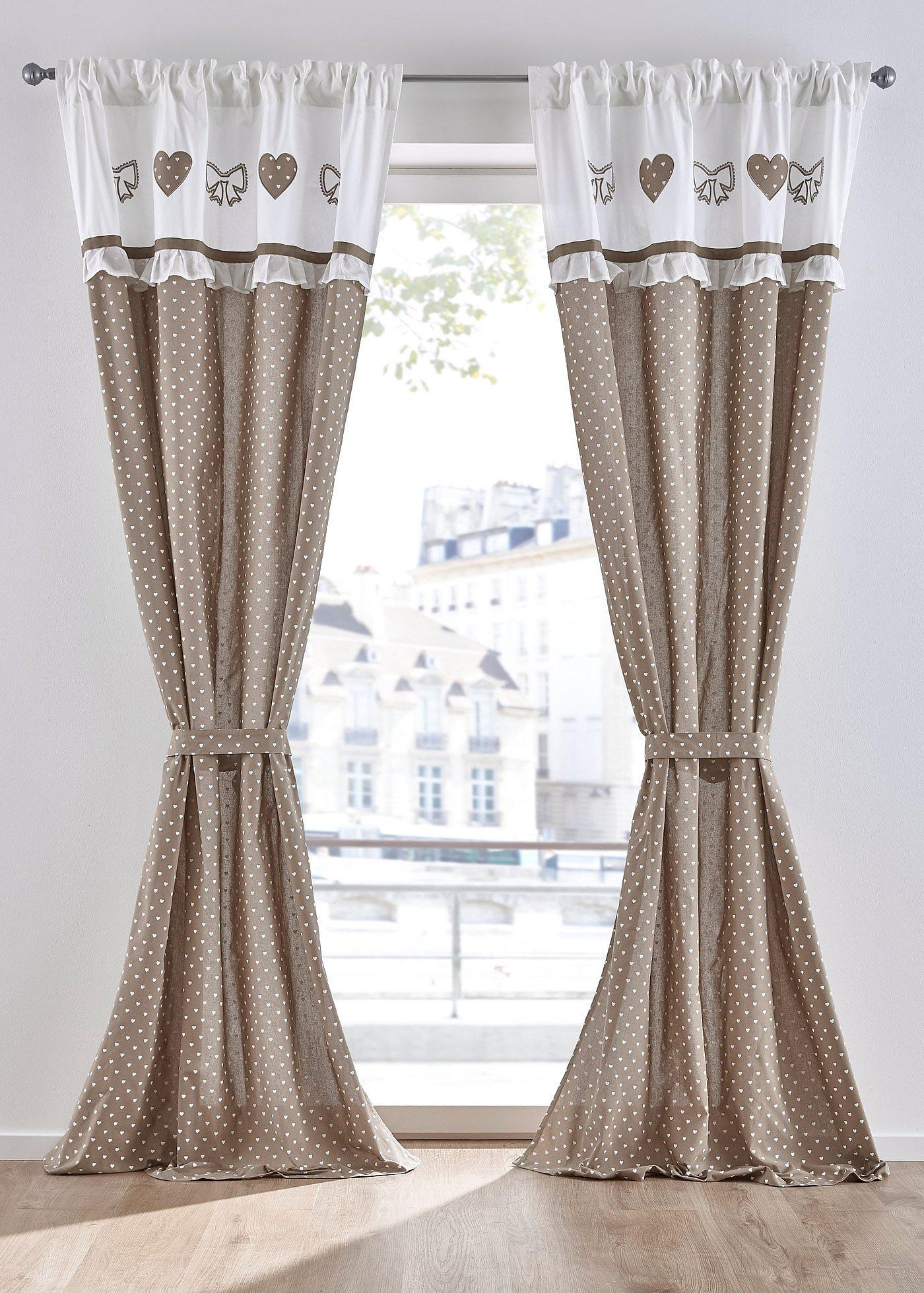 Panneau coton bio avec embrasse (1 pce.)