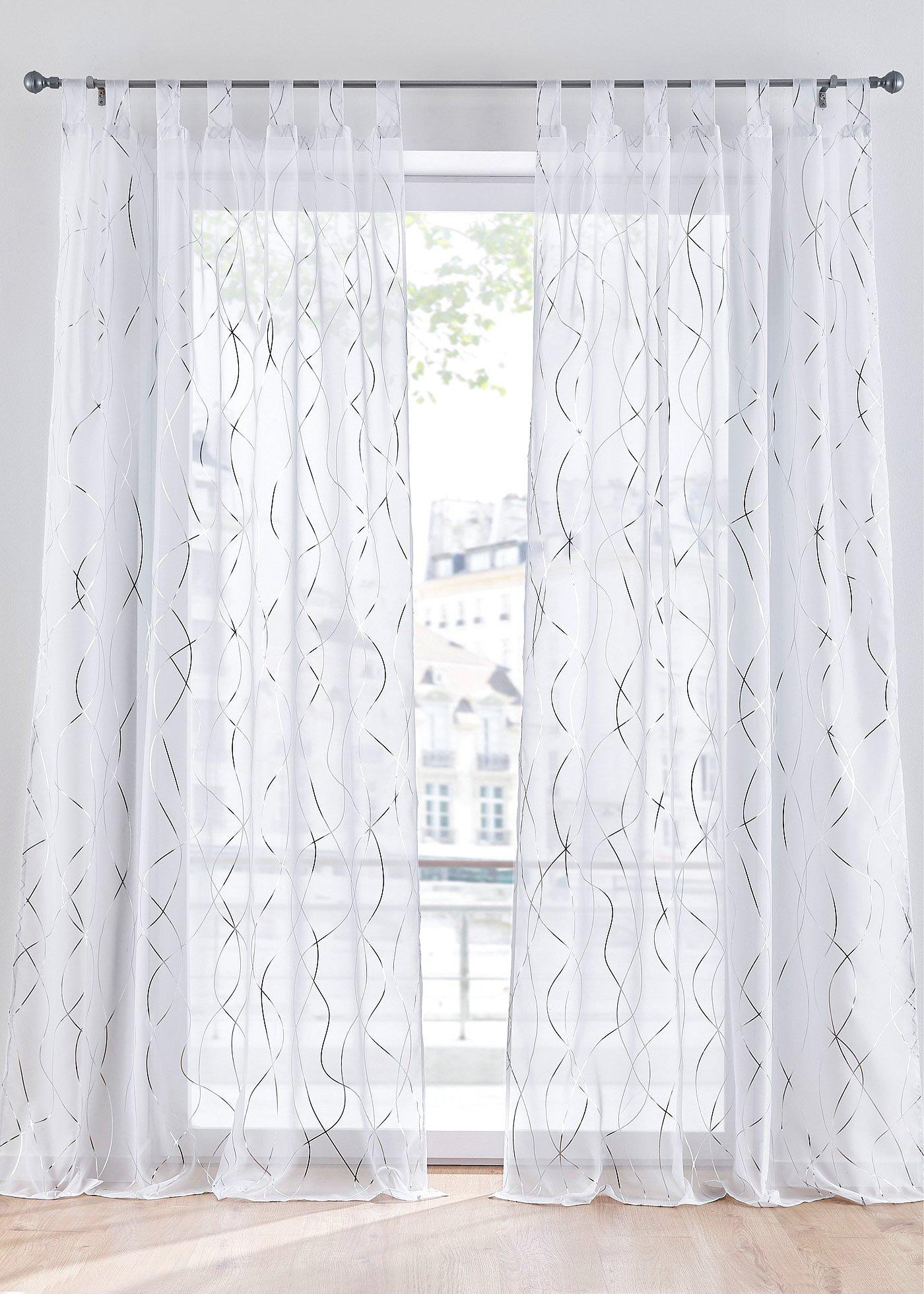 Voilage transparent à imprimé brillant (1 pce.)