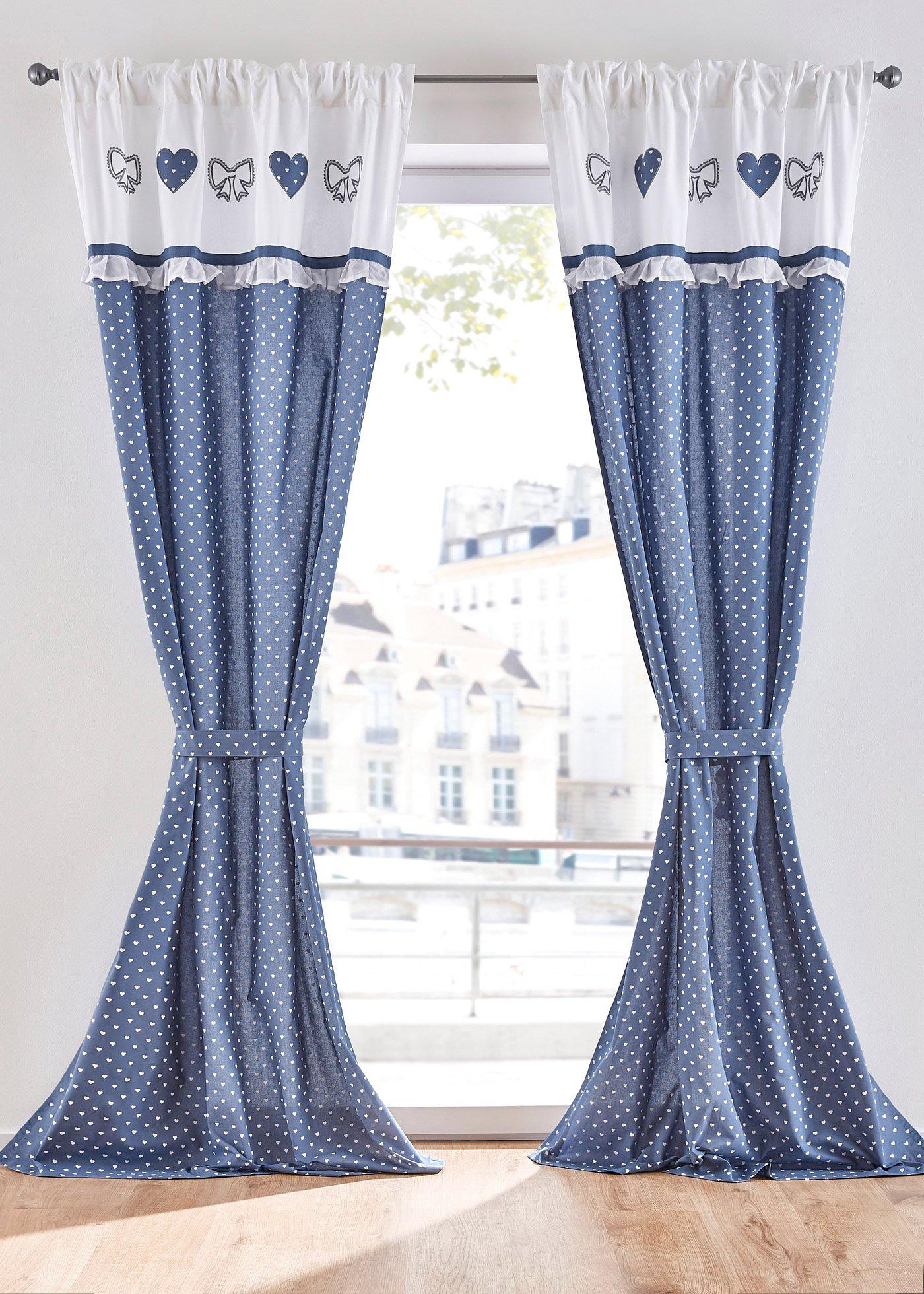 Panneau coton bio avec embrasse (1 pce.)