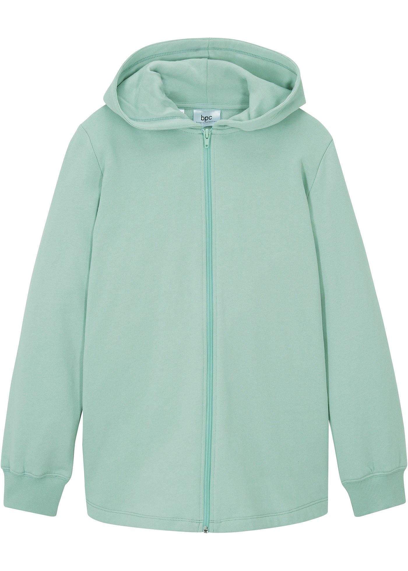 Gilet sweat long fille en coton bio