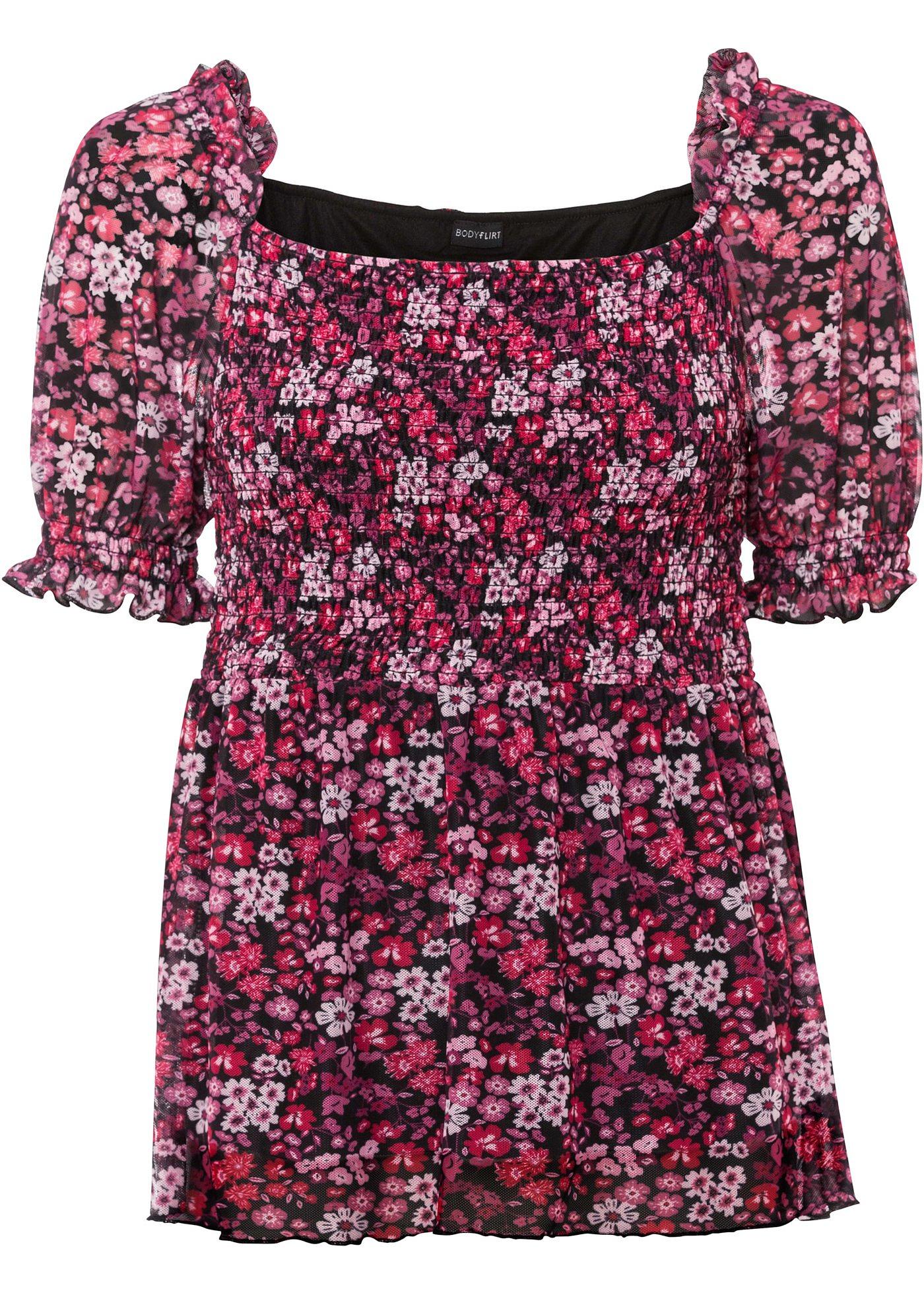 T-shirt imprimé avec smock