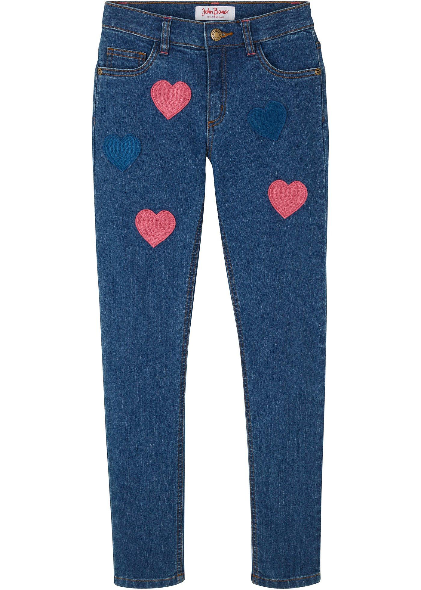 Jean extensible fille avec écussons