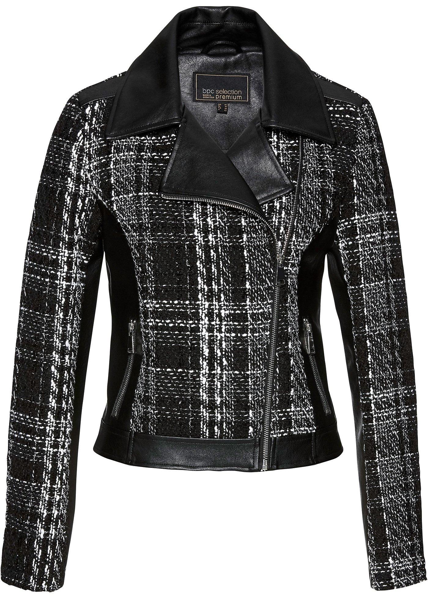 Veste biker avec tweed