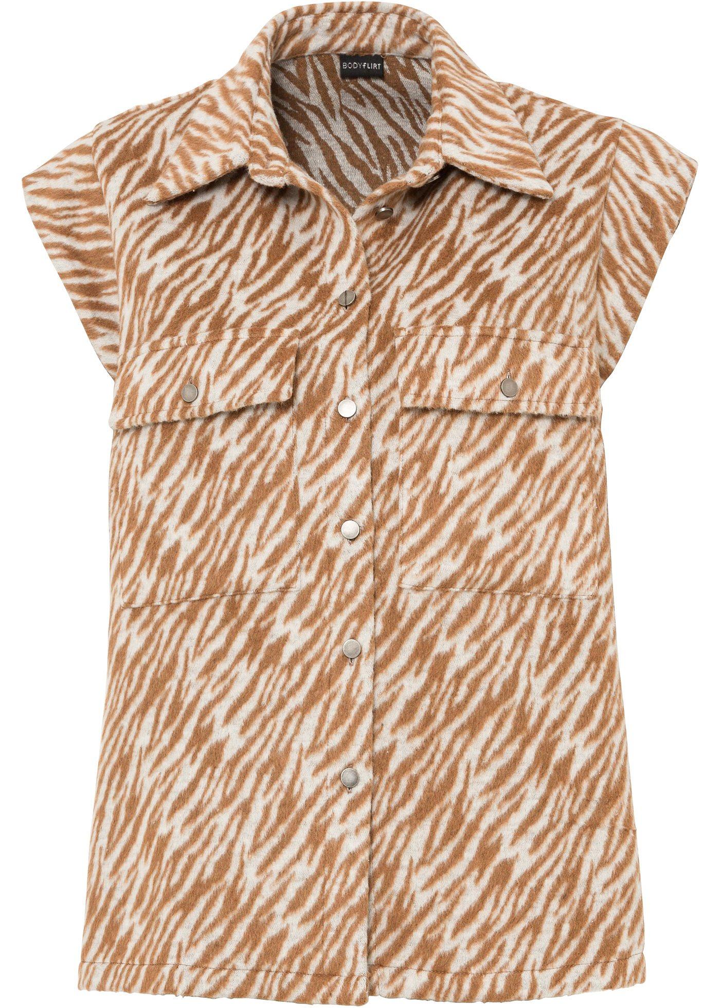 Gilet sans manches zébré