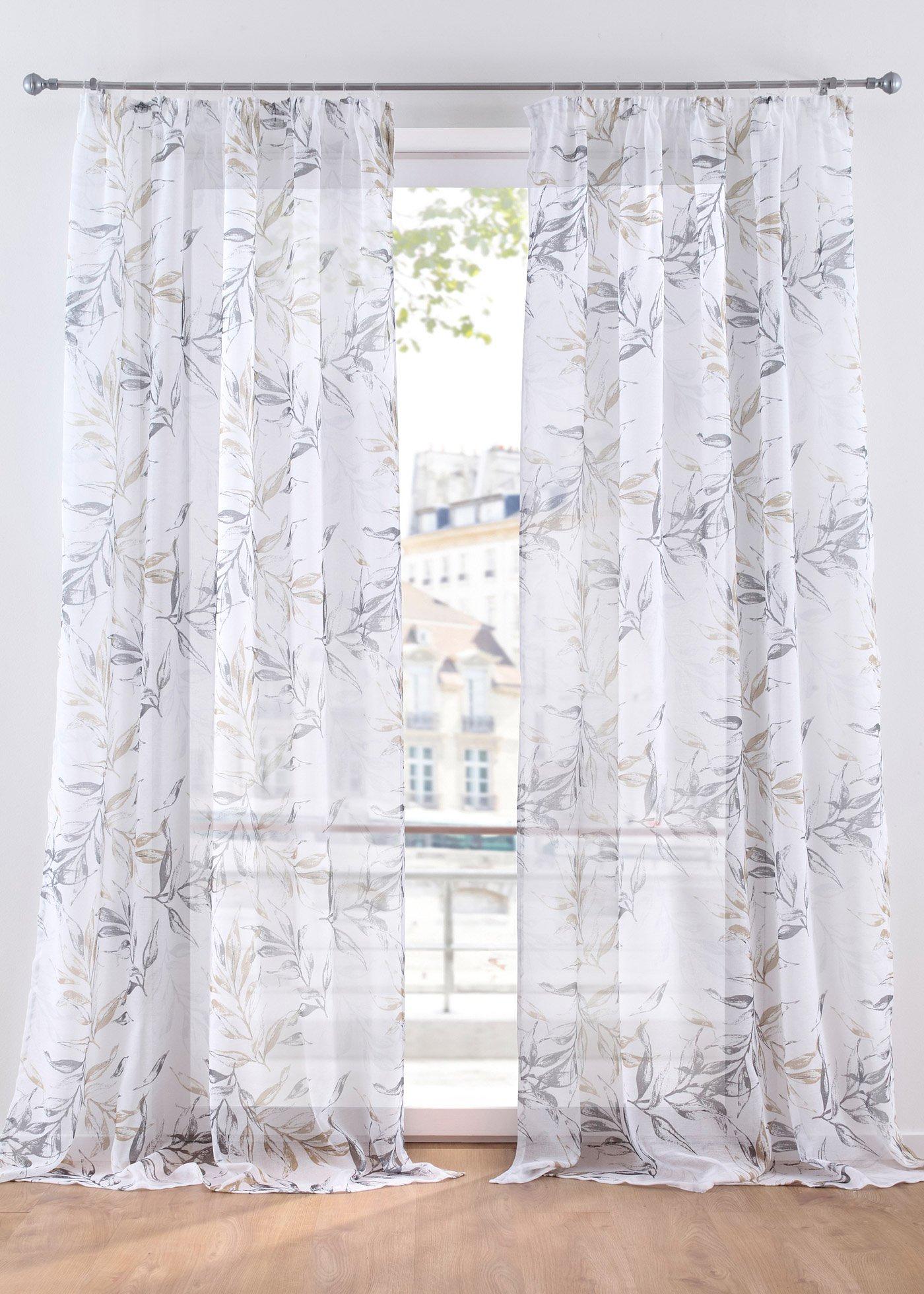 Voilage à imprimé floral (1 pce.)