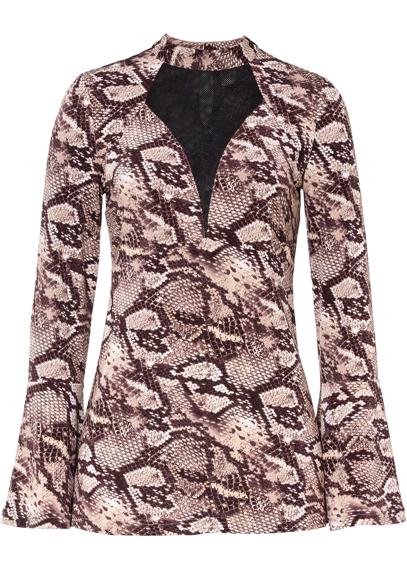 T-shirt manches longues à empiècement résille