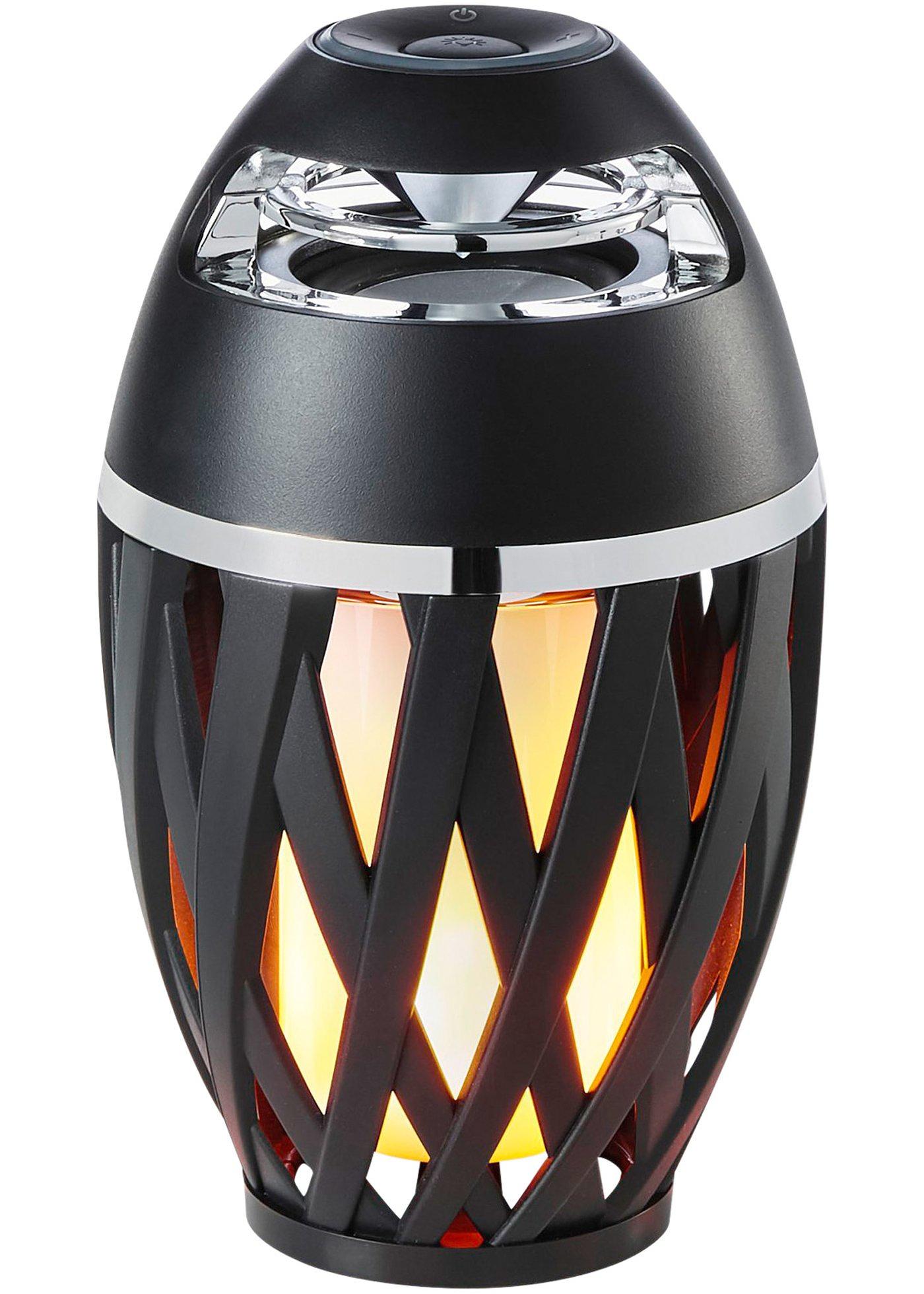 Luminaire déco LED avec effet de flamme + enceinte Bluetooth