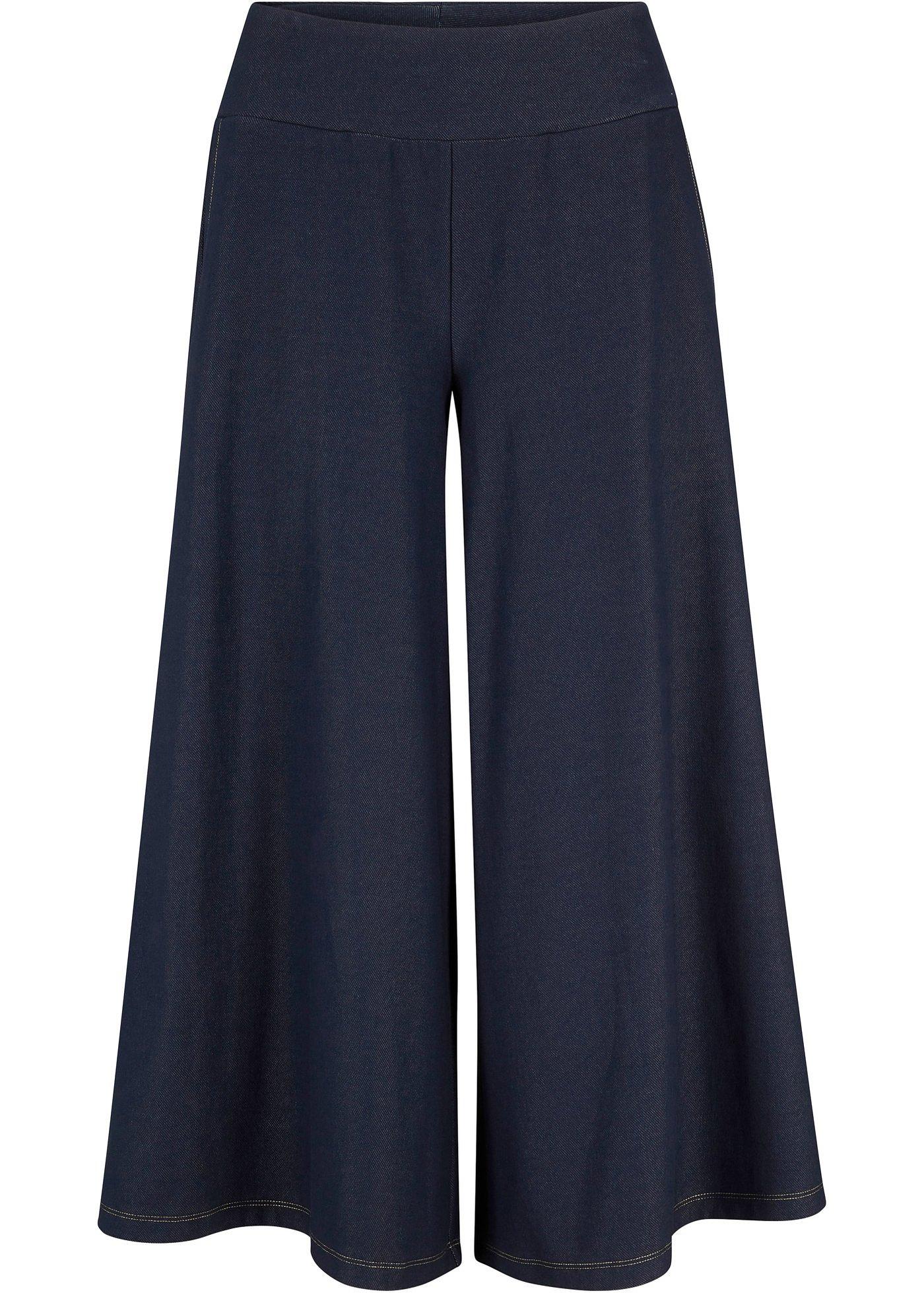 Pantalon T-shirt imitation jean, jupe-culotte