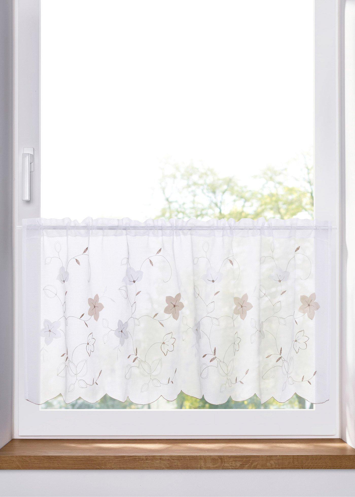 Brise-bise à broderie florale