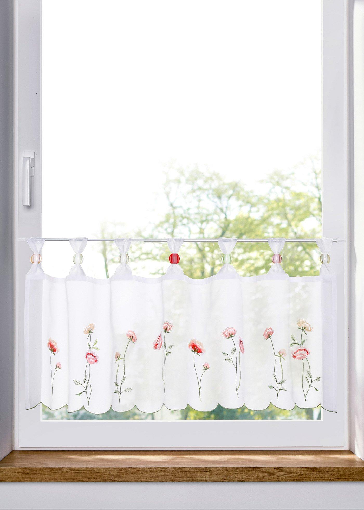 Brise-bise à broderie florale