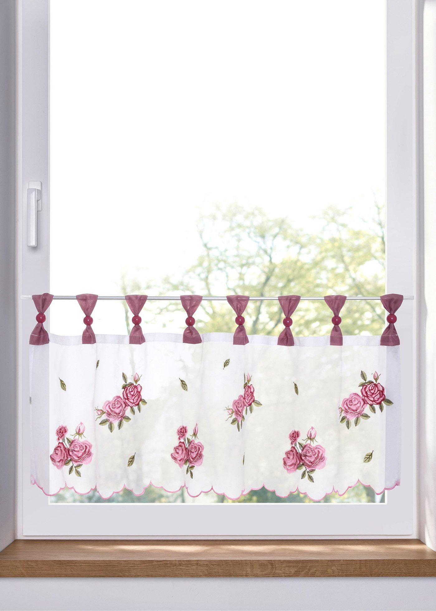 Brise-bise à broderie florale