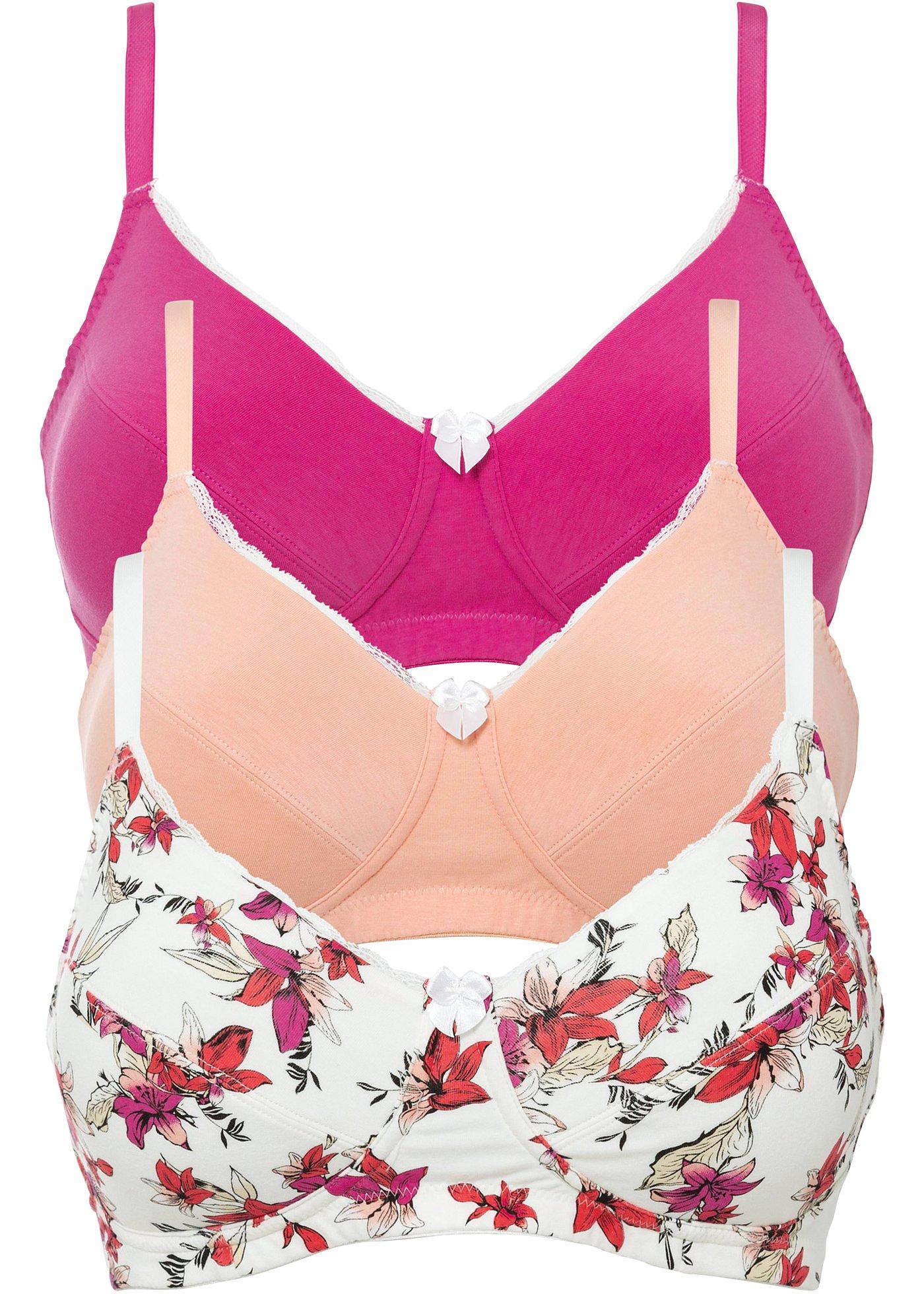 Lot de 3 soutiens-gorge sans armatures en coton bio