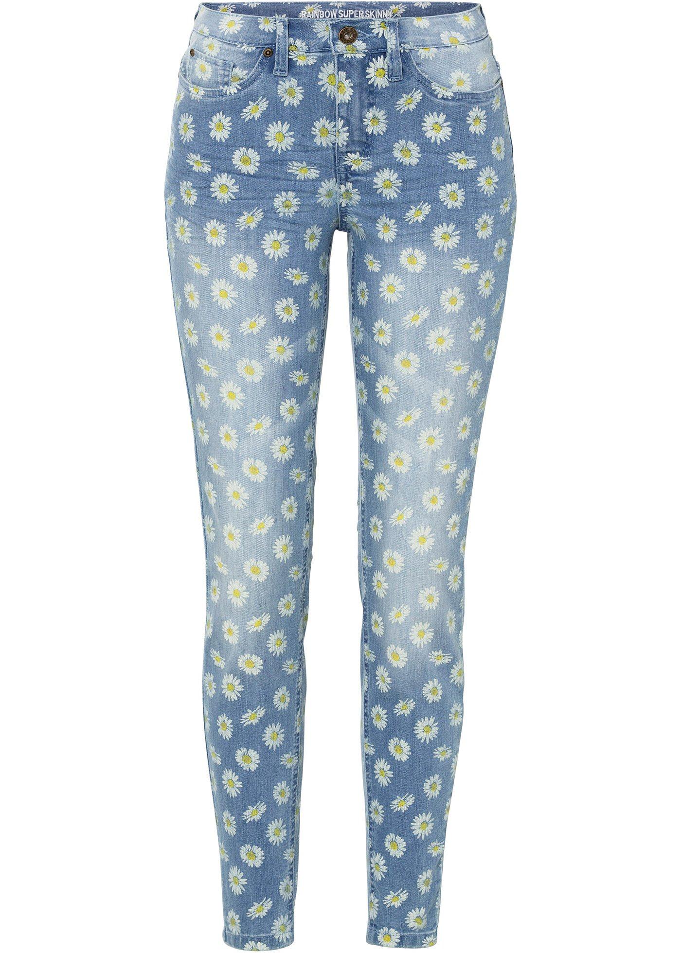 Jean Skinny à imprimé pâquerettes