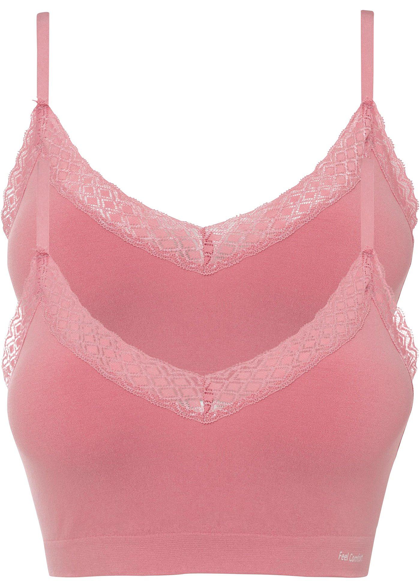 Lot de 2 brassières Feel Comfort avec galon en dentelle