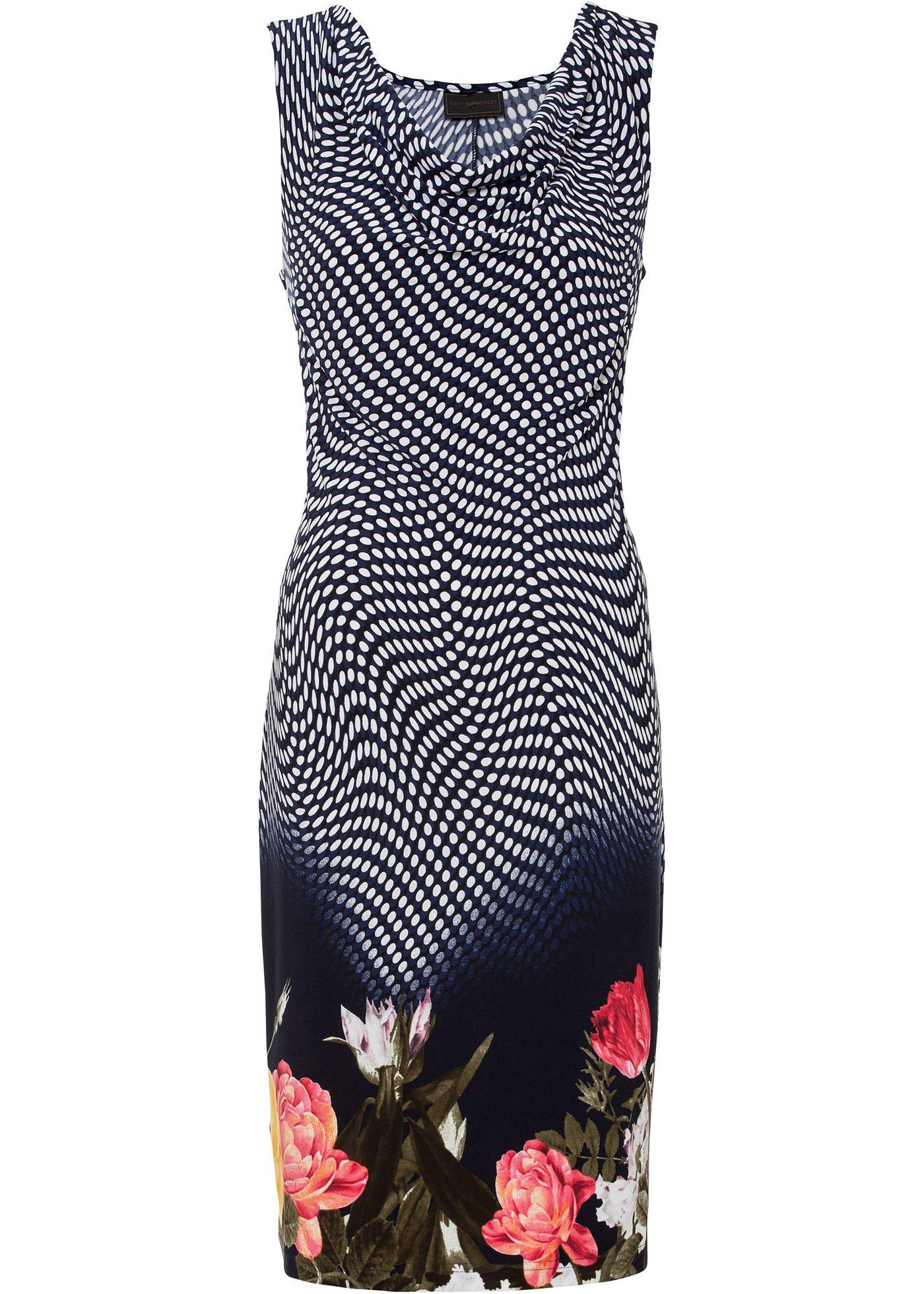 Robe en jersey à col bénitier