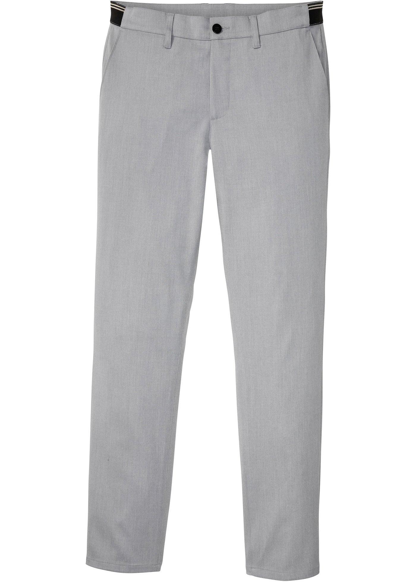 Pantalon extensible Slim Fit avec élastique rayé à la taille, Straight