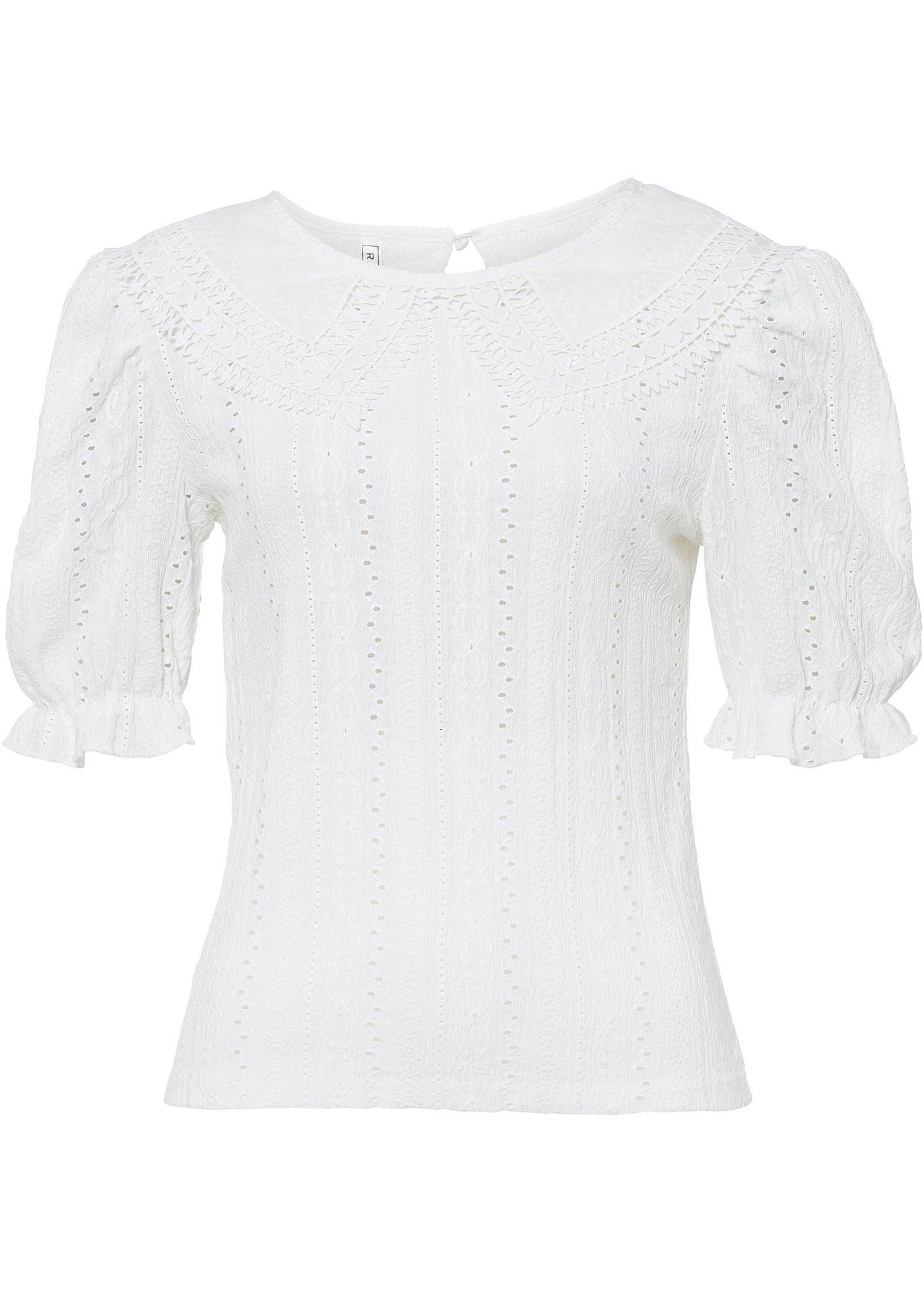 T-shirt à broderie ajourée