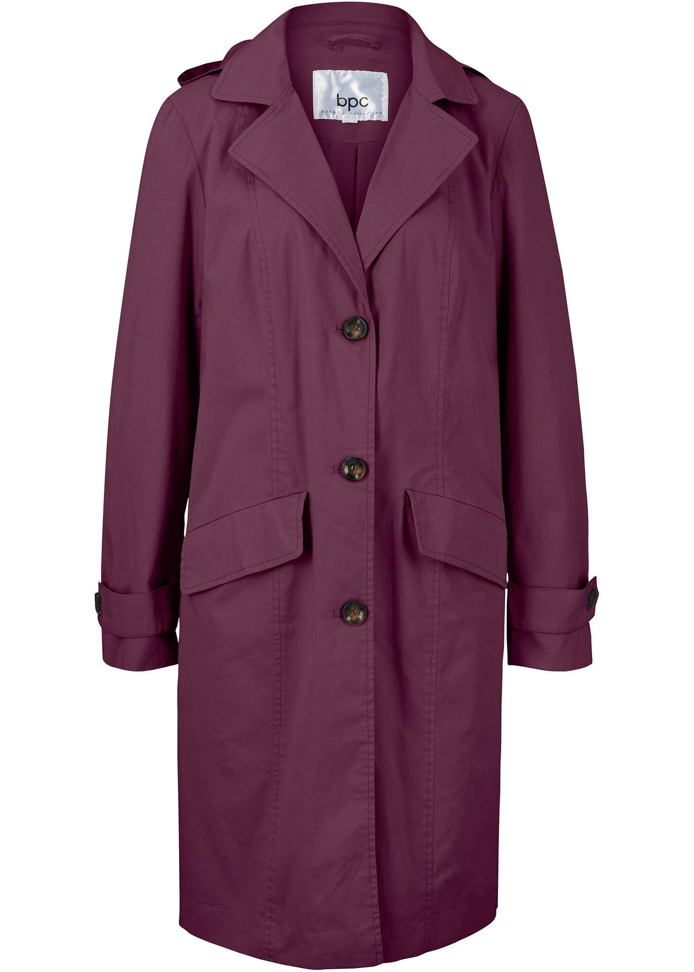 Manteau coton doublé ample avec capuche, trapèze