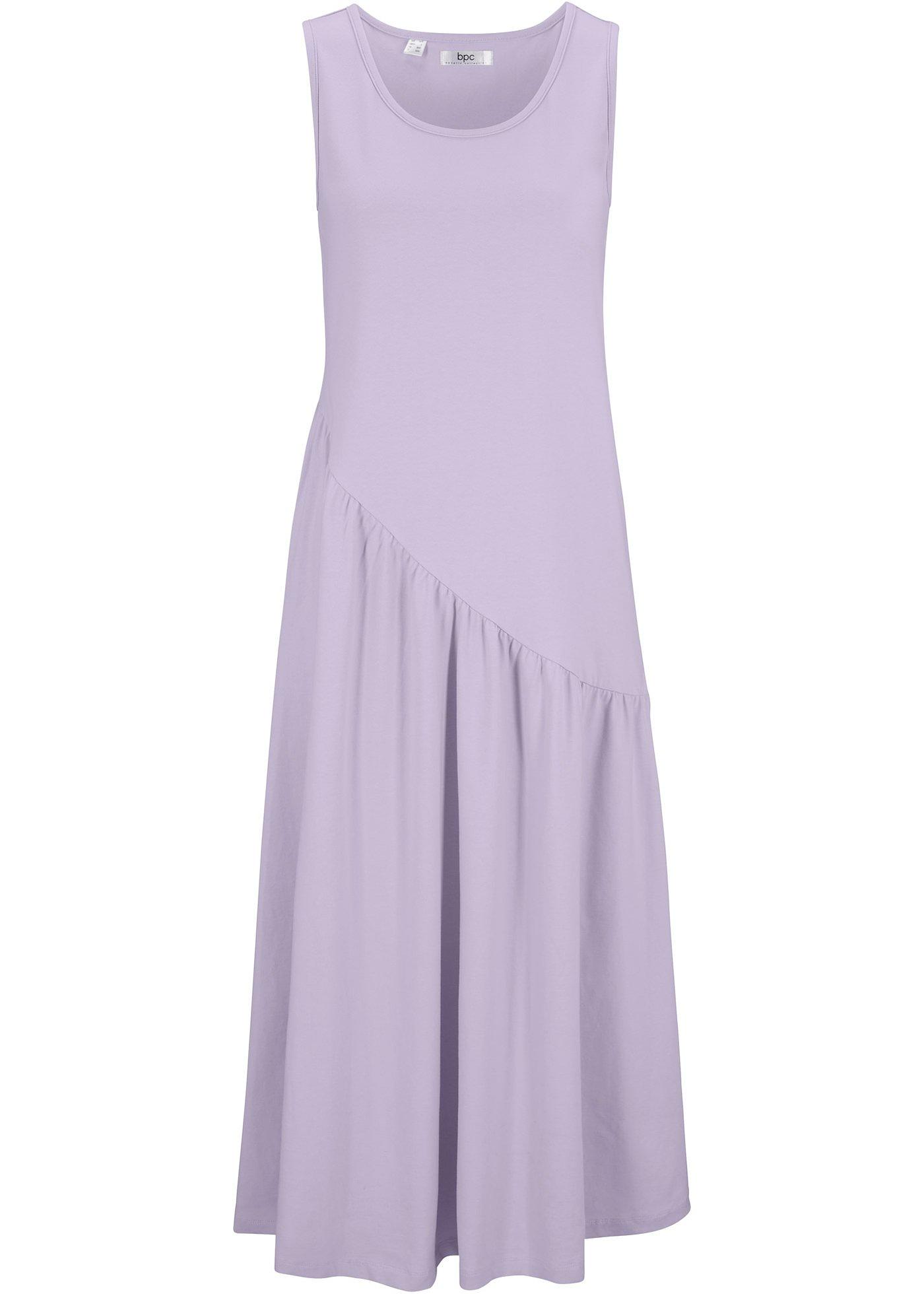 Robe T-shirt coton à volant asymétrique