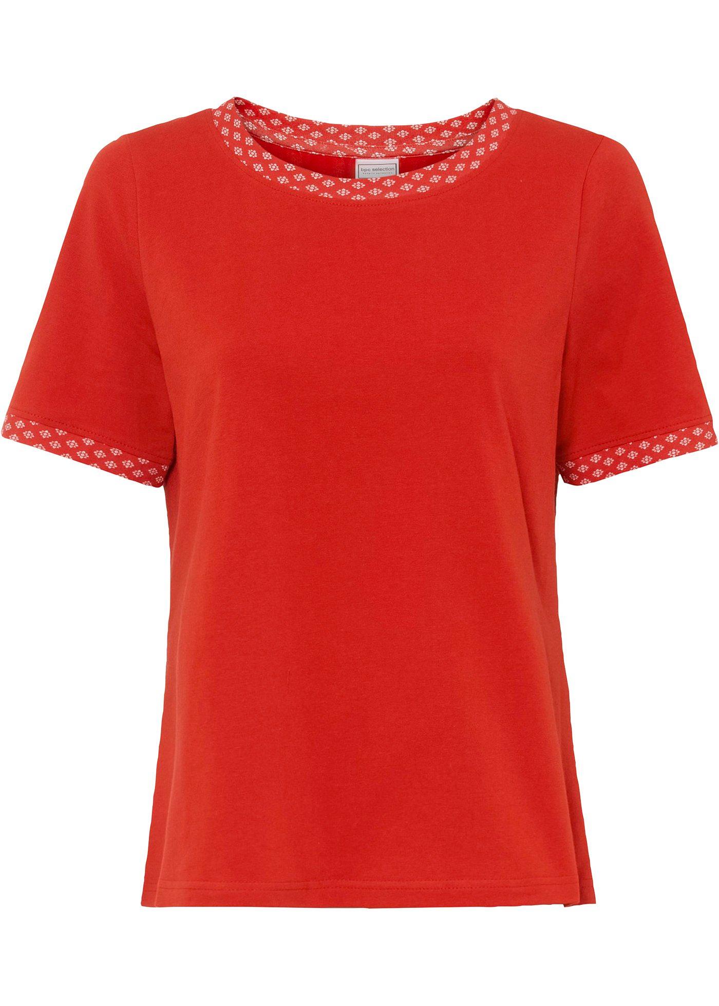 T-shirt avec passepoils contrastants